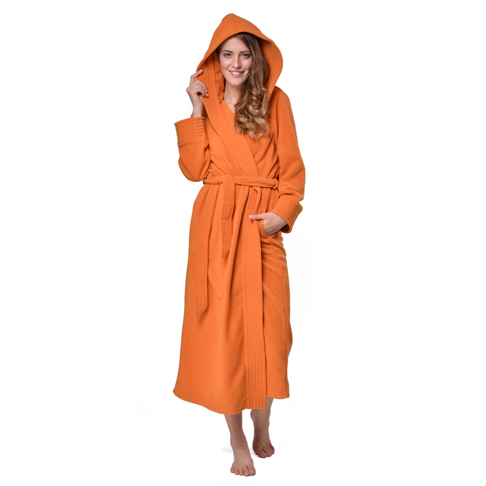 RAIKOU Damen Bademantel, Morgenmantel, Saunamantel mit Kapuze, Malibu super flauschig und weich alle Größen