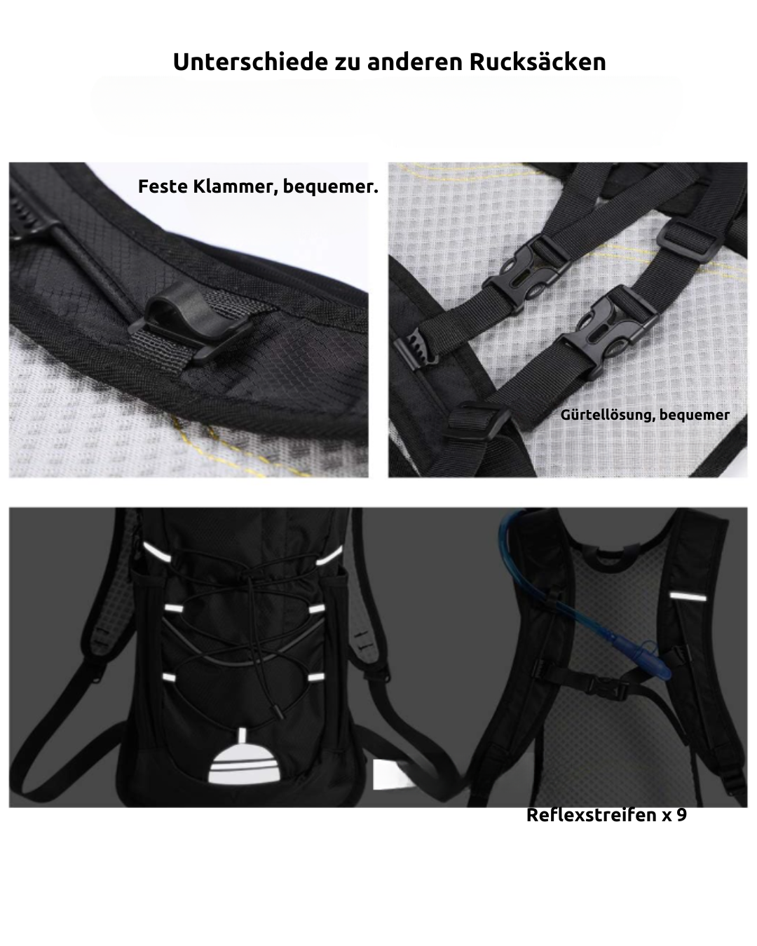15L Trinkrucksack – Isolierter Trinkrucksack mit 2L Wasserblase für Laufen, Wandern, Radfahren & mehr