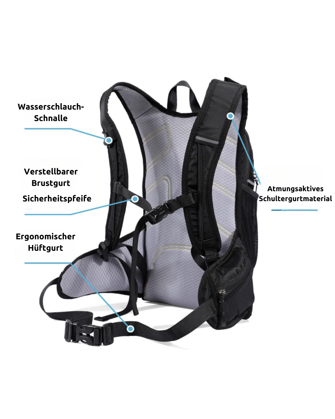 15L Trinkrucksack – Isolierter Trinkrucksack mit 2L Wasserblase für Laufen, Wandern, Radfahren & mehr