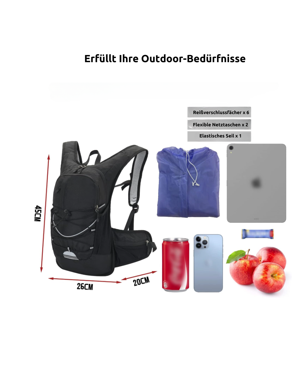 15L Trinkrucksack – Isolierter Trinkrucksack mit 2L Wasserblase für Laufen, Wandern, Radfahren & mehr