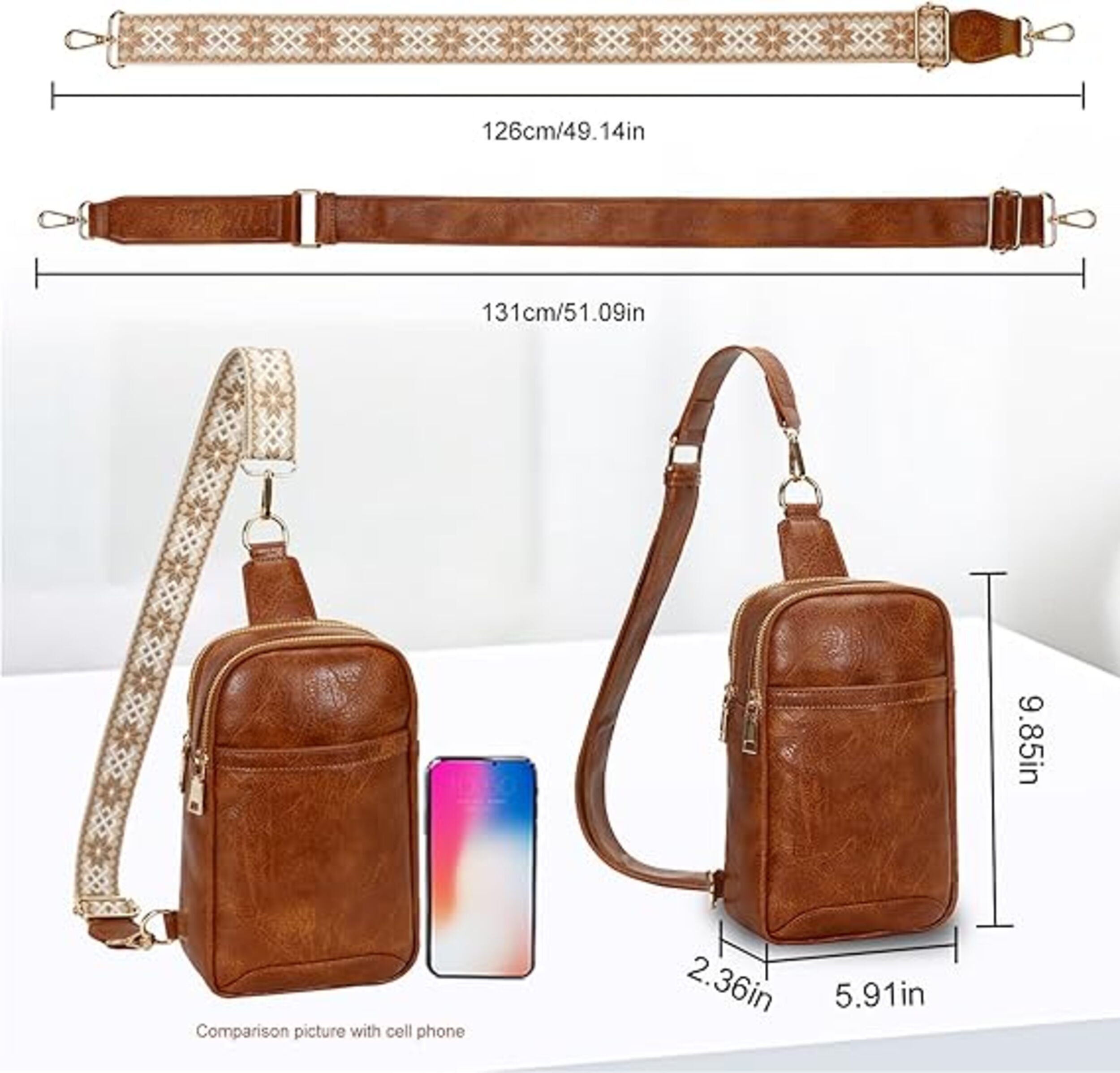 Damen Brusttasche – Stilvolle und praktische Schultertasche für Reisen, Wandern, Radfahren & Shopping