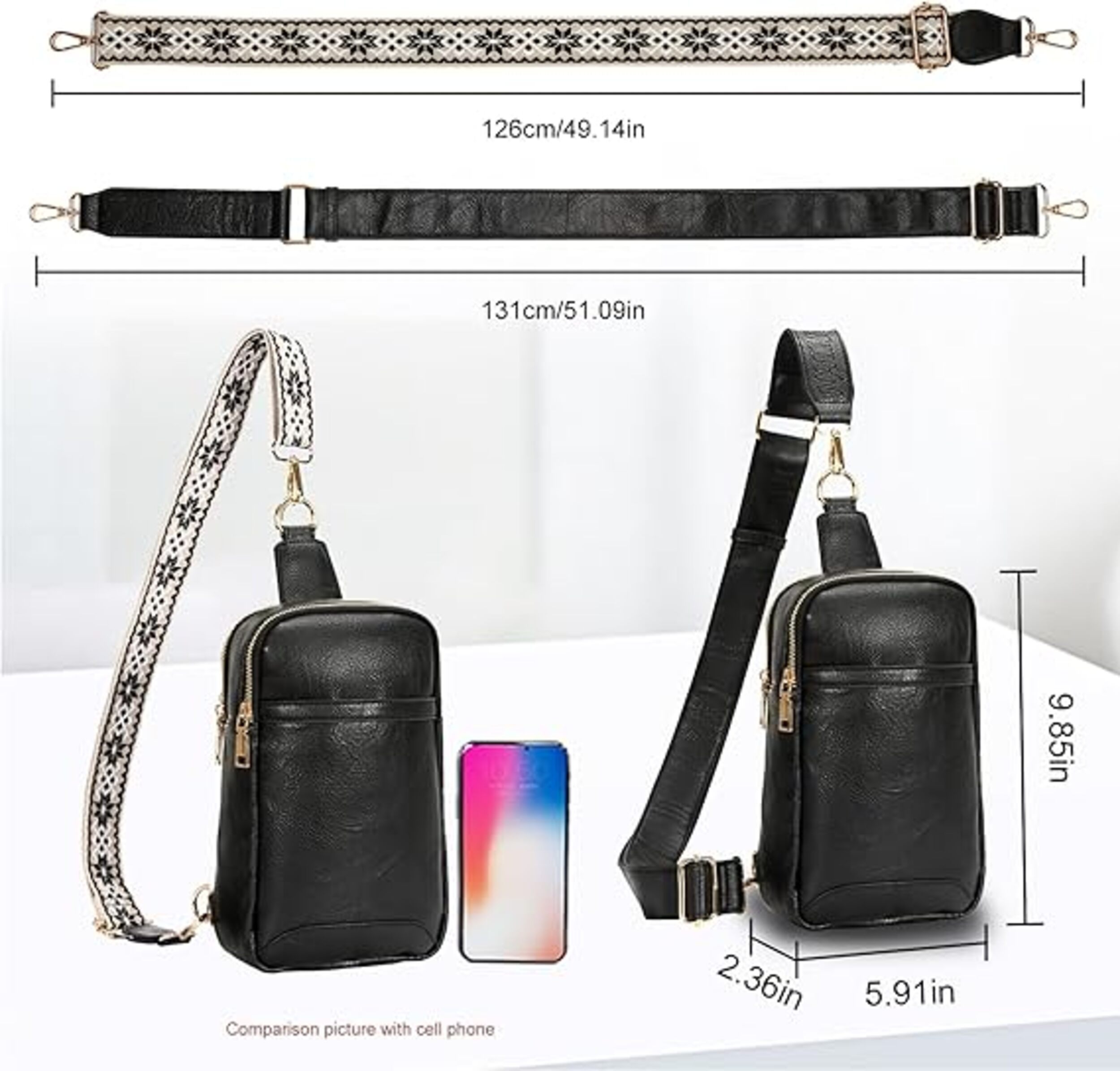 Damen Brusttasche – Stilvolle und praktische Schultertasche für Reisen, Wandern, Radfahren & Shopping