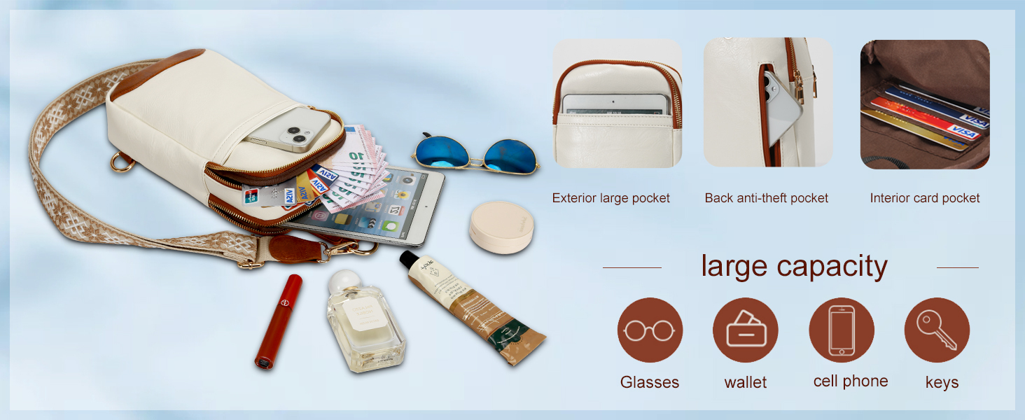 Damen Brusttasche – Stilvolle und praktische Schultertasche für Reisen, Wandern, Radfahren & Shopping