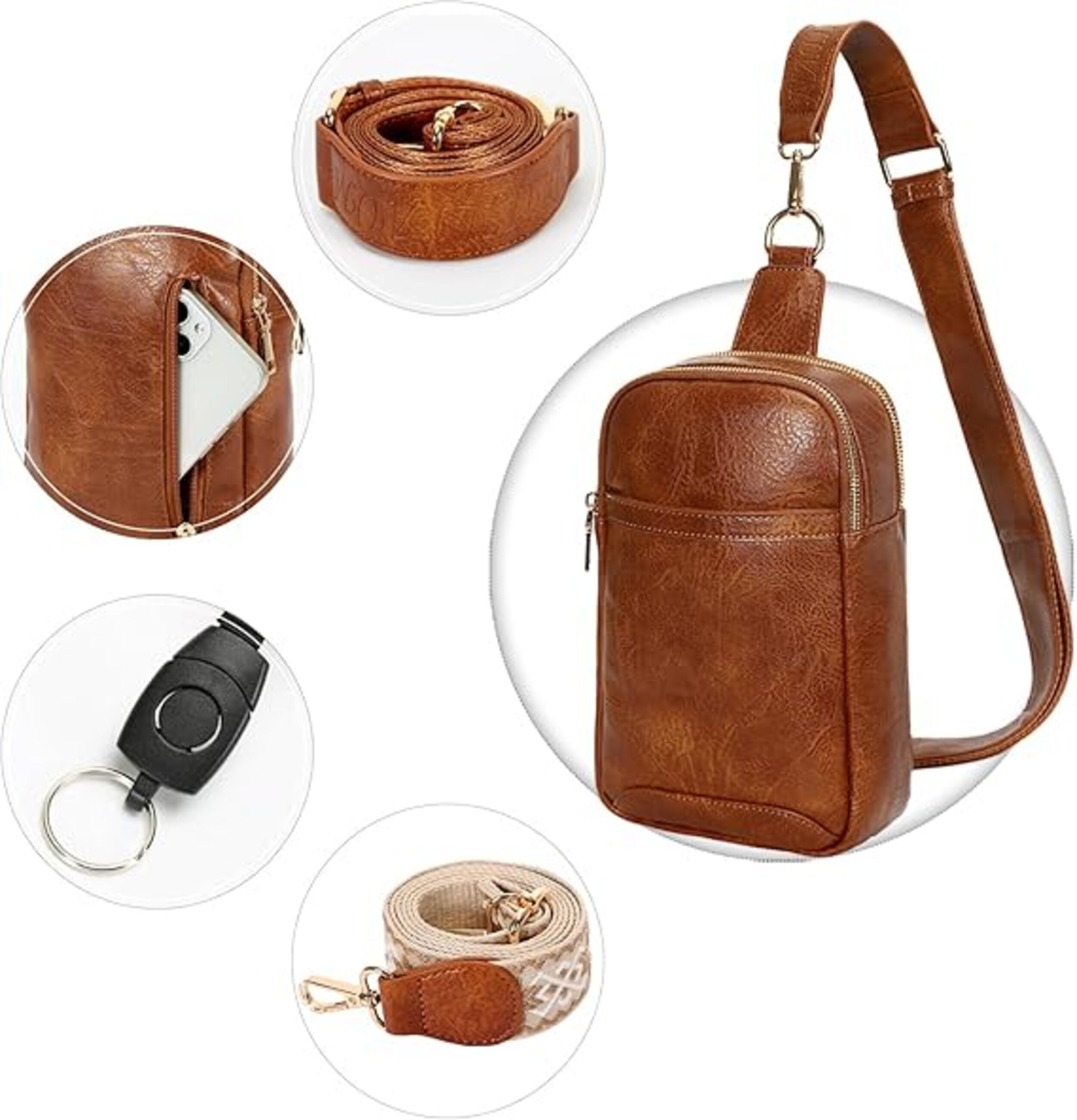 Damen Brusttasche – Stilvolle und praktische Schultertasche für Reisen, Wandern, Radfahren & Shopping