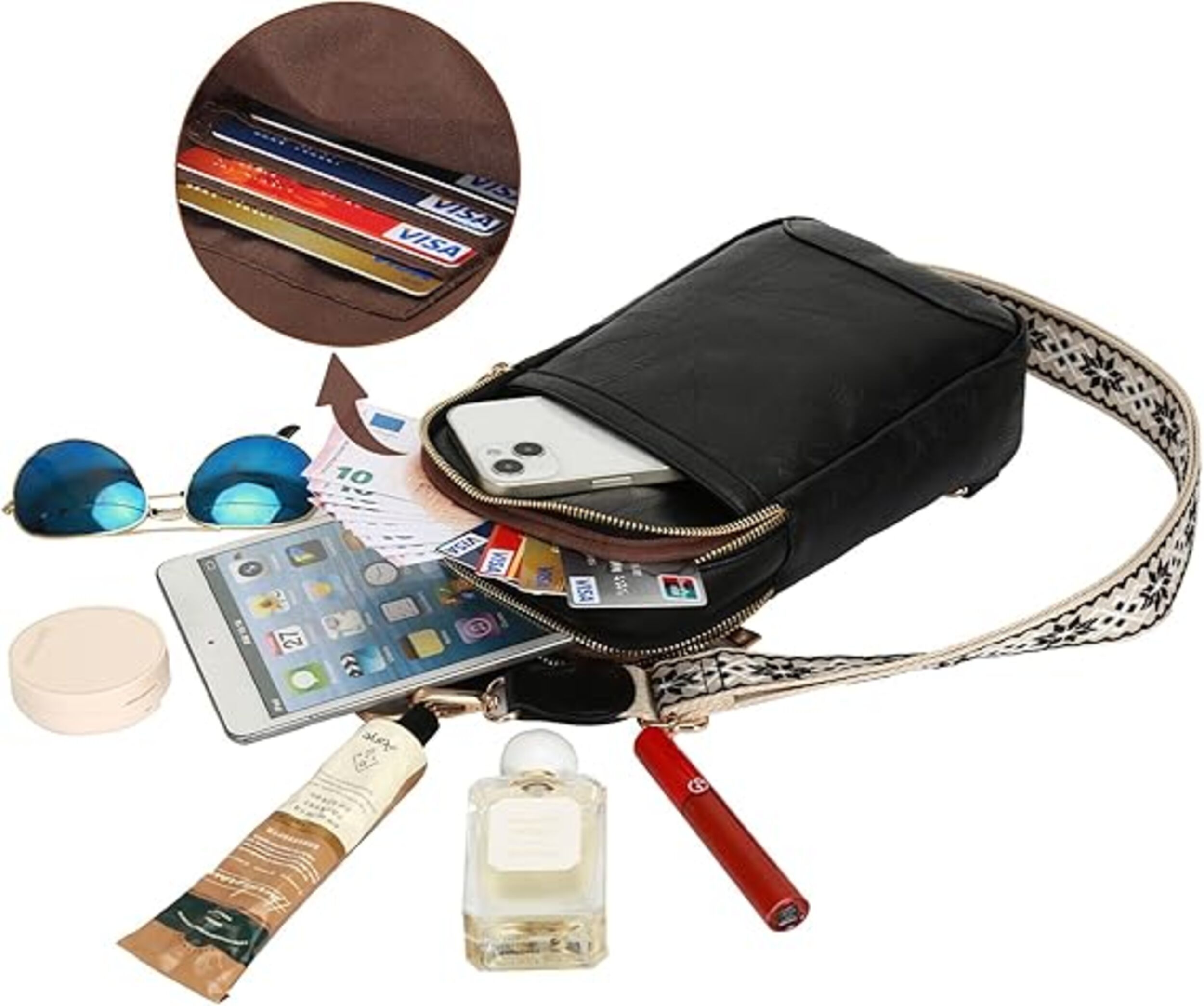 Damen Brusttasche – Stilvolle und praktische Schultertasche für Reisen, Wandern, Radfahren & Shopping