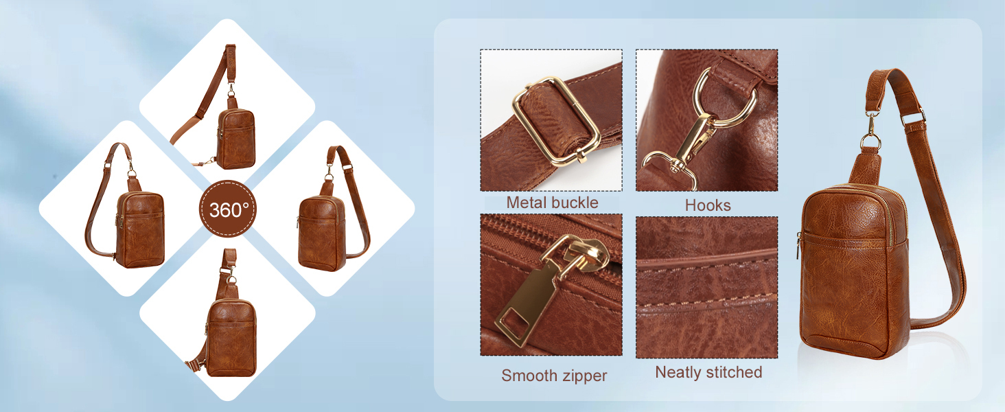 Damen Brusttasche – Stilvolle und praktische Schultertasche für Reisen, Wandern, Radfahren & Shopping