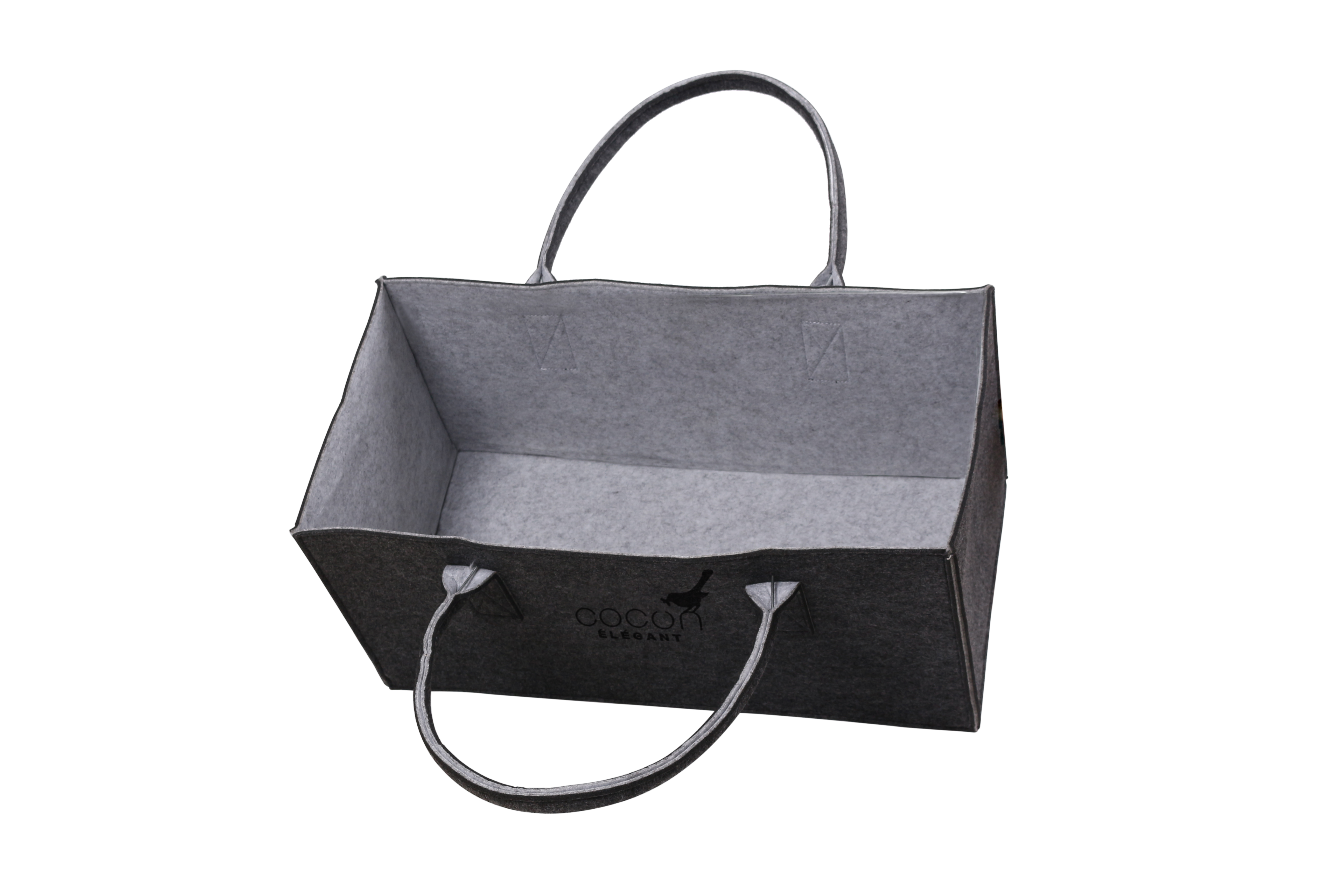 COCON KULT Filz-Tasche Hochwertige Einkaufstasche, Strandtasche，Badetasche, Henkeltasche，Zeitungskorb, Filzkorb, Einkaufskorb, Kaminholztasche， Zeitungsständer auch für Garten Picknick Strand，vielseitige Tragetasche zur Spielzeug Aufbewahrung Handtasche