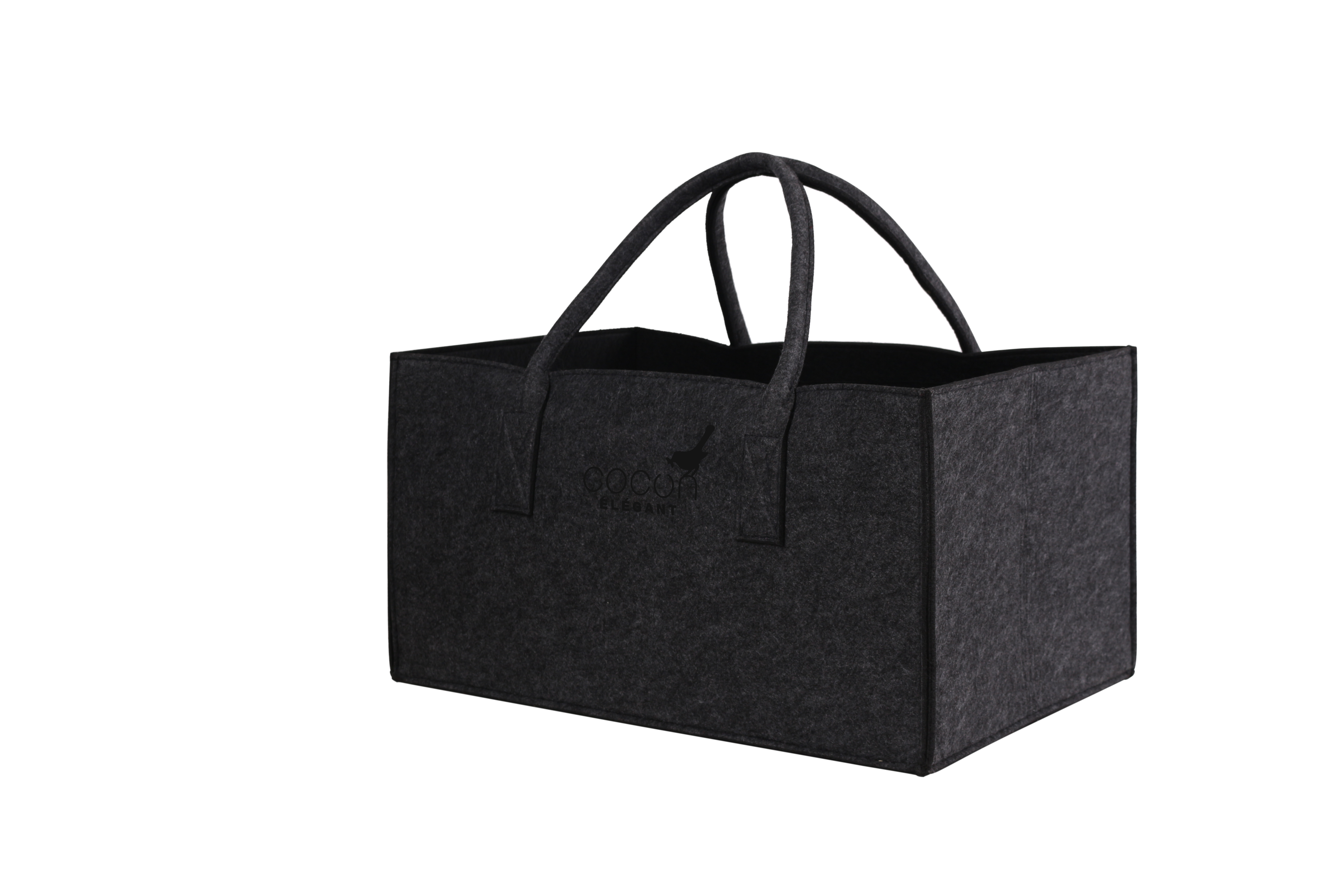 COCON KULT Filz-Tasche Hochwertige Einkaufstasche, Strandtasche，Badetasche, Henkeltasche，Zeitungskorb, Filzkorb, Einkaufskorb, Kaminholztasche， Zeitungsständer auch für Garten Picknick Strand，vielseitige Tragetasche zur Spielzeug Aufbewahrung Handtasche