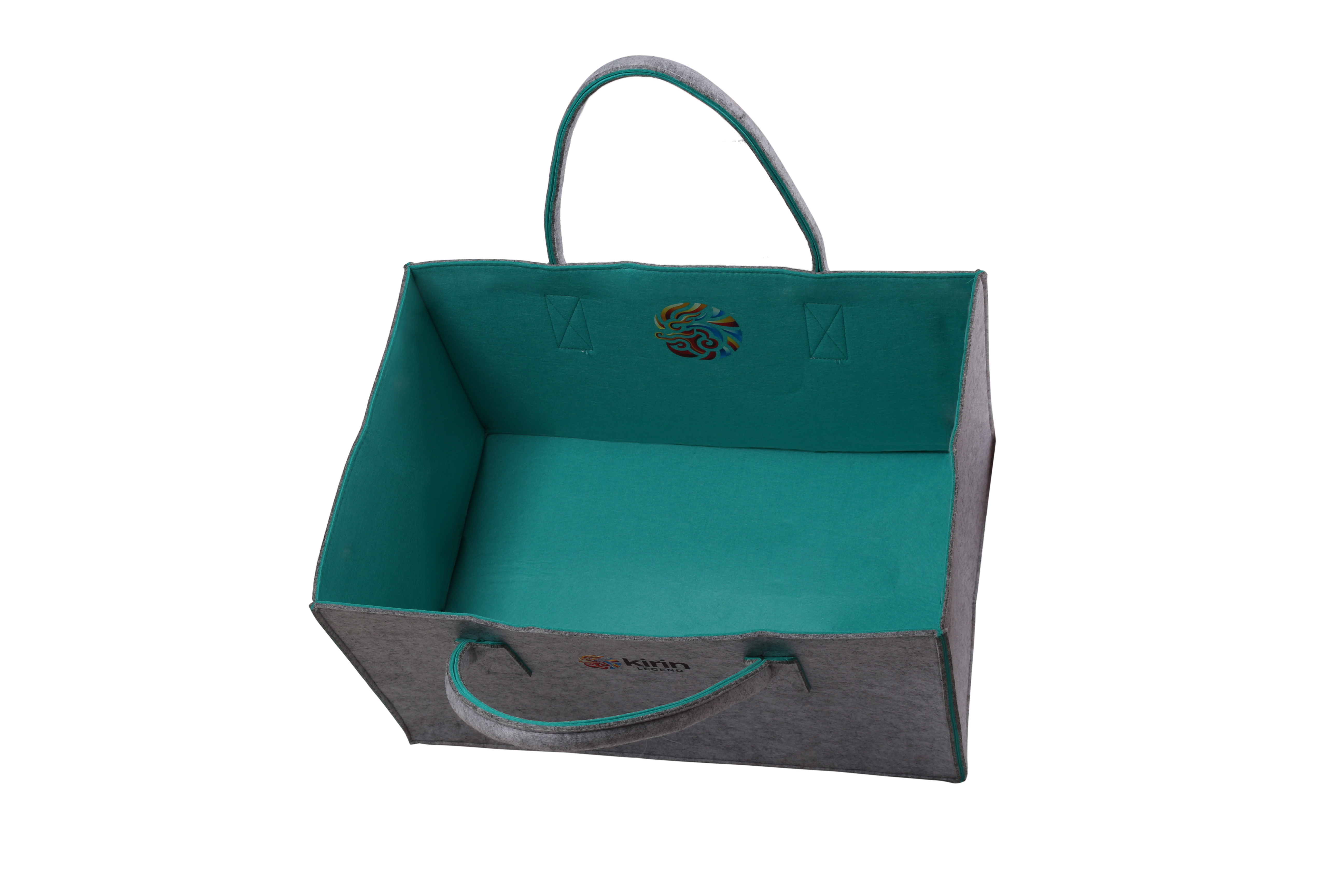 Kirin KULT Filz-Tasche Hochwertige Einkaufstasche, Strandtasche，Badetasche, Henkeltasche，Zeitungskorb, Filzkorb, Einkaufskorb, Kaminholztasche， Zeitungsständer auch für Garten Picknick Strand，vielseitige Tragetasche zur Spielzeug Aufbewahrung Handtasche