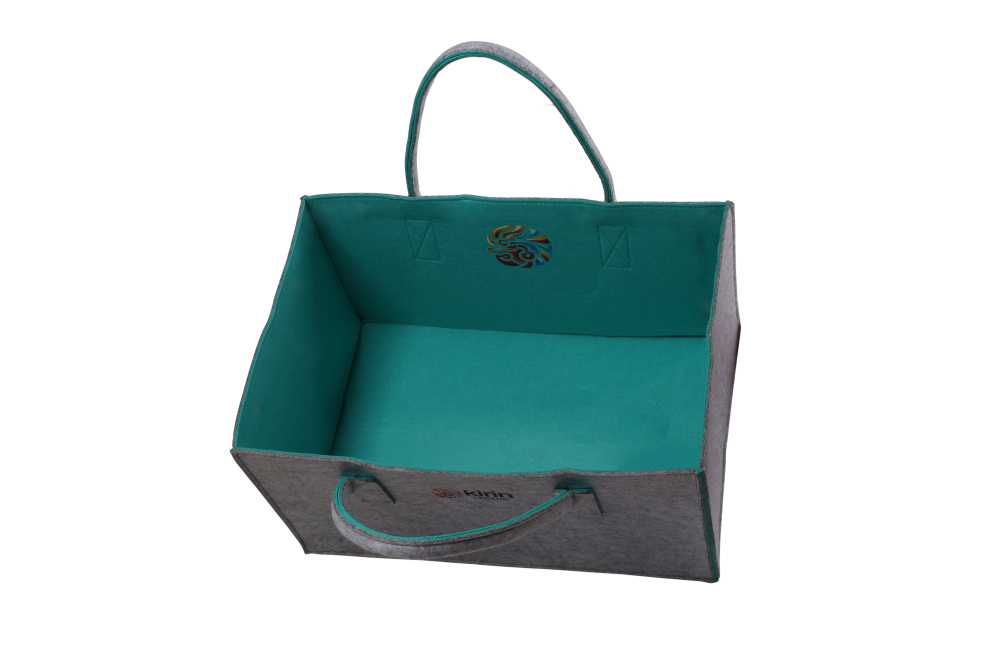 Kirin KULT Filz-Tasche Hochwertige Einkaufstasche, Strandtasche，Badetasche, Henkeltasche，Zeitungskorb, Filzkorb, Einkaufskorb, Kaminholztasche， Zeitungsständer auch für Garten Picknick Strand，vielseitige Tragetasche zur Spielzeug Aufbewahrung Handtasche