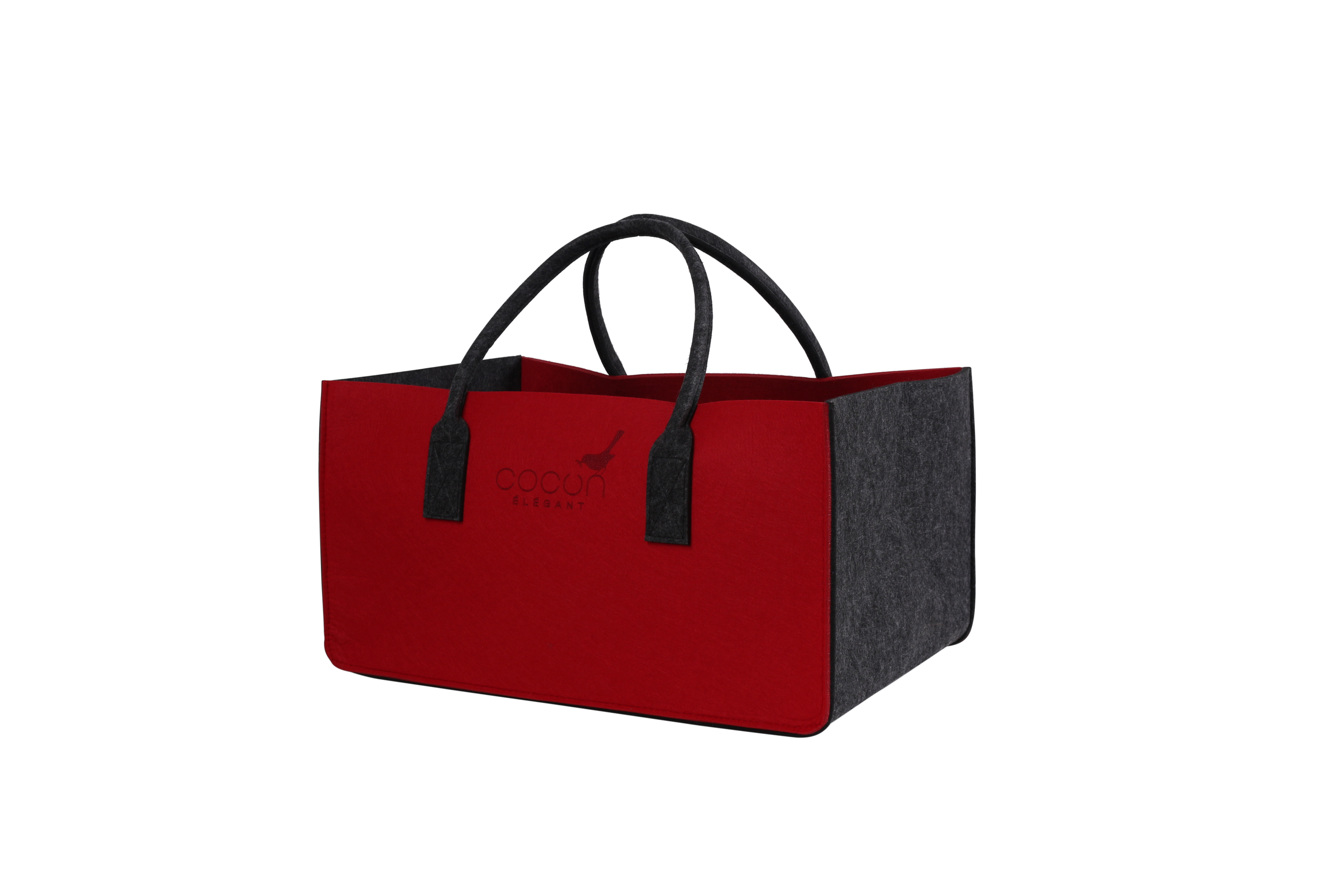 COCON KULT Filz-Tasche Hochwertige Einkaufstasche, Strandtasche，Badetasche, Henkeltasche，Zeitungskorb, Filzkorb, Einkaufskorb, Kaminholztasche， Zeitungsständer auch für Garten Picknick Strand，vielseitige Tragetasche zur Spielzeug Aufbewahrung Handtasche