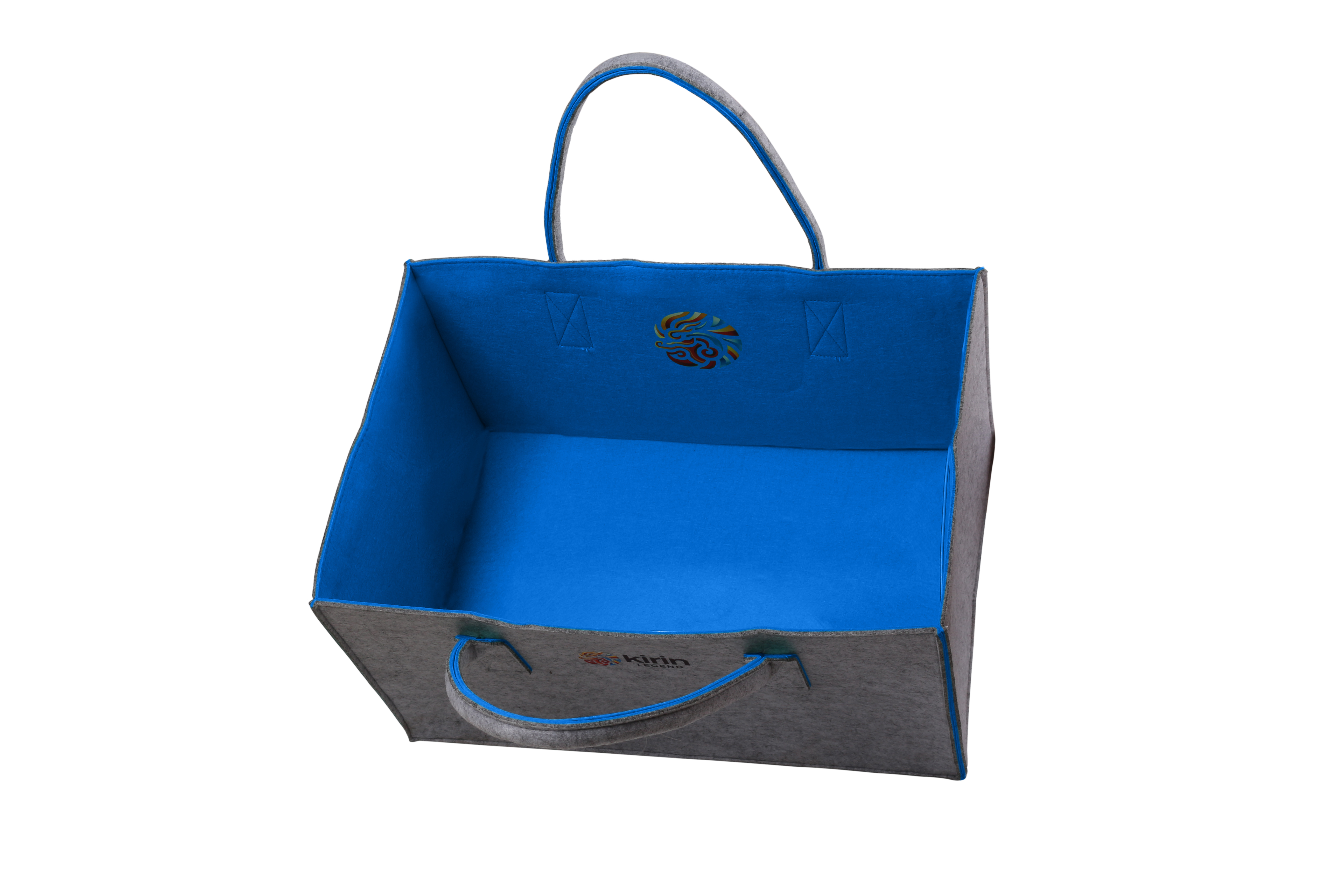 Kirin KULT Filz-Tasche Hochwertige Einkaufstasche, Strandtasche，Badetasche, Henkeltasche，Zeitungskorb, Filzkorb, Einkaufskorb, Kaminholztasche， Zeitungsständer auch für Garten Picknick Strand，vielseitige Tragetasche zur Spielzeug Aufbewahrung Handtasche