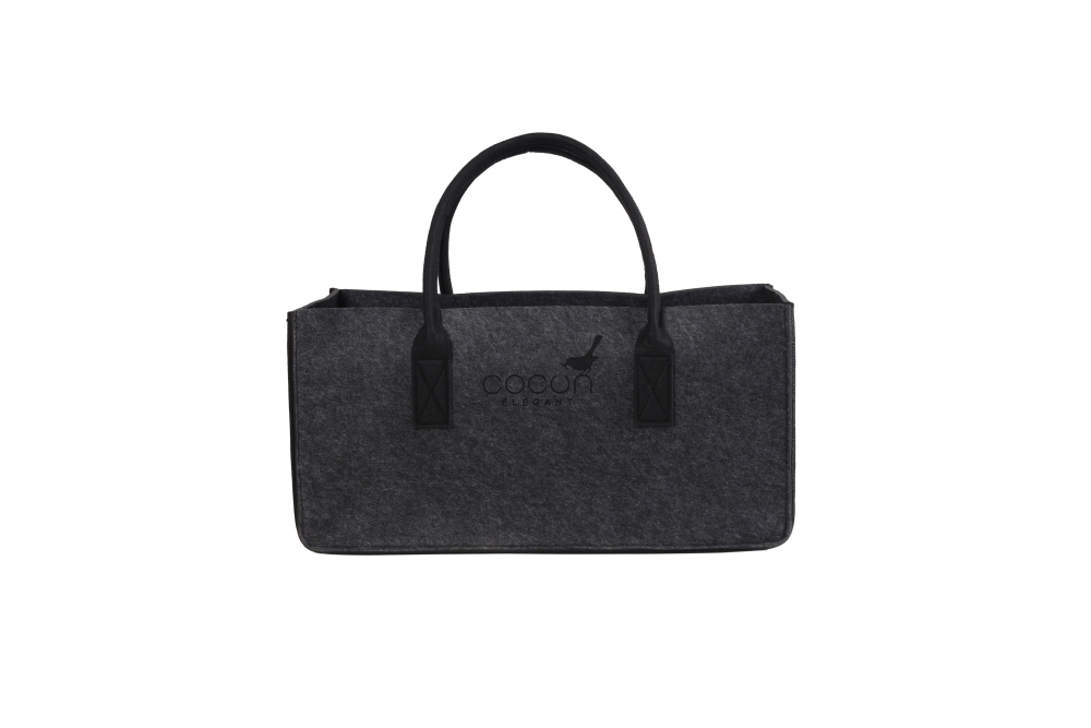 COCON KULT Filz-Tasche Hochwertige Einkaufstasche, Strandtasche，Badetasche, Henkeltasche，Zeitungskorb, Filzkorb, Einkaufskorb, Kaminholztasche， Zeitungsständer auch für Garten Picknick Strand，vielseitige Tragetasche zur Spielzeug Aufbewahrung Handtasche