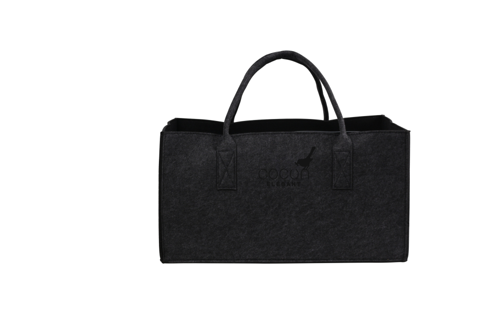 COCON KULT Filz-Tasche Hochwertige Einkaufstasche, Strandtasche，Badetasche, Henkeltasche，Zeitungskorb, Filzkorb, Einkaufskorb, Kaminholztasche， Zeitungsständer auch für Garten Picknick Strand，vielseitige Tragetasche zur Spielzeug Aufbewahrung Handtasche