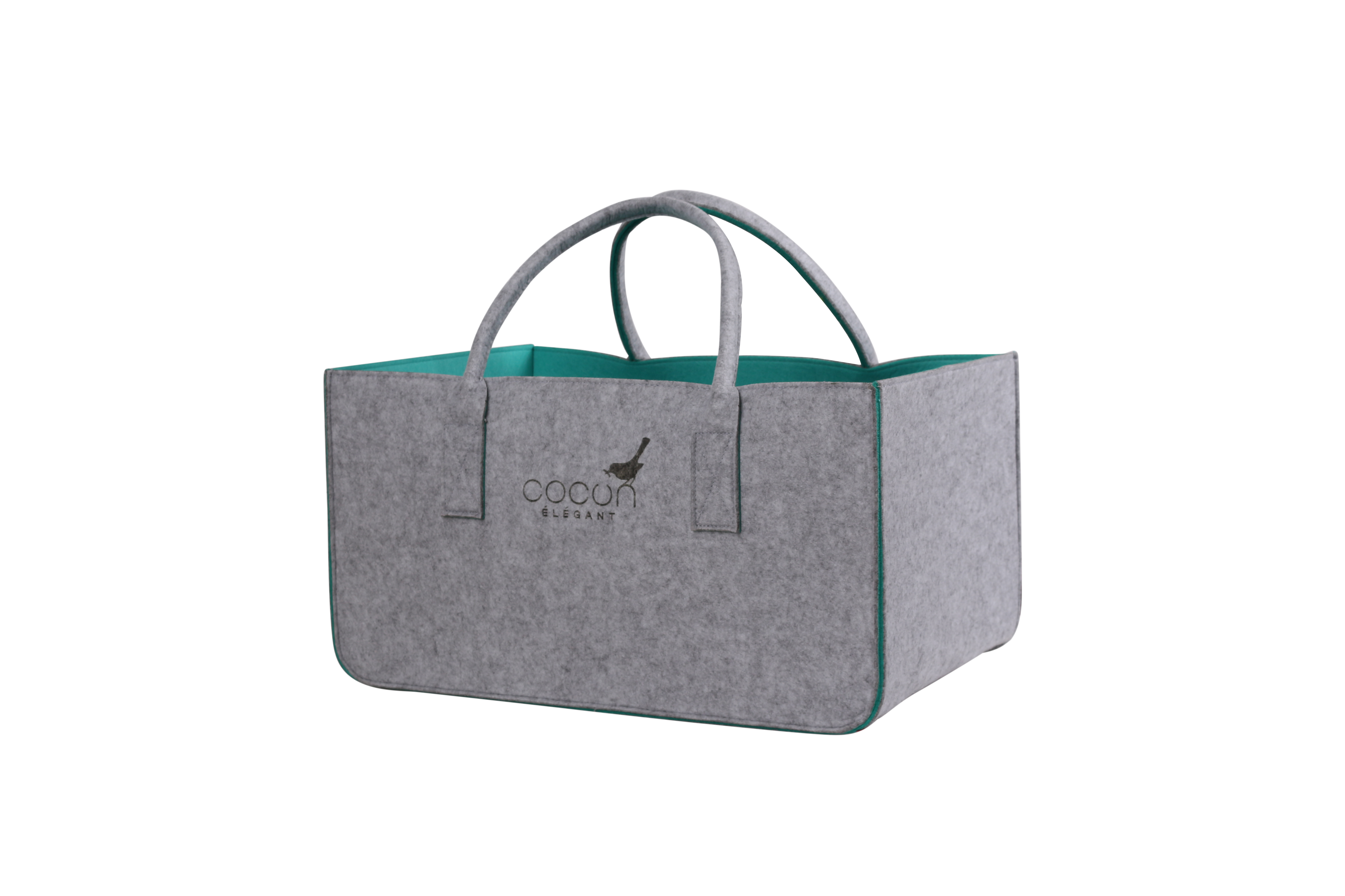 COCON KULT Filz-Tasche Hochwertige Einkaufstasche, Strandtasche，Badetasche, Henkeltasche，Zeitungskorb, Filzkorb, Einkaufskorb, Kaminholztasche， Zeitungsständer auch für Garten Picknick Strand，vielseitige Tragetasche zur Spielzeug Aufbewahrung Handtasche