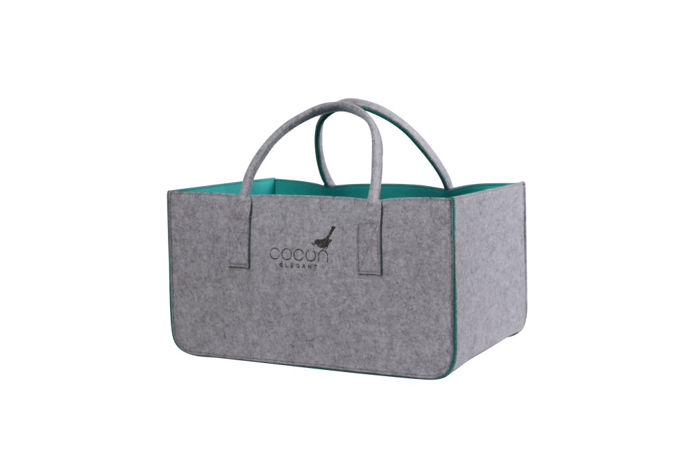 COCON KULT Filz-Tasche Hochwertige Einkaufstasche, Strandtasche，Badetasche, Henkeltasche，Zeitungskorb, Filzkorb, Einkaufskorb, Kaminholztasche， Zeitungsständer auch für Garten Picknick Strand，vielseitige Tragetasche zur Spielzeug Aufbewahrung Handtasche