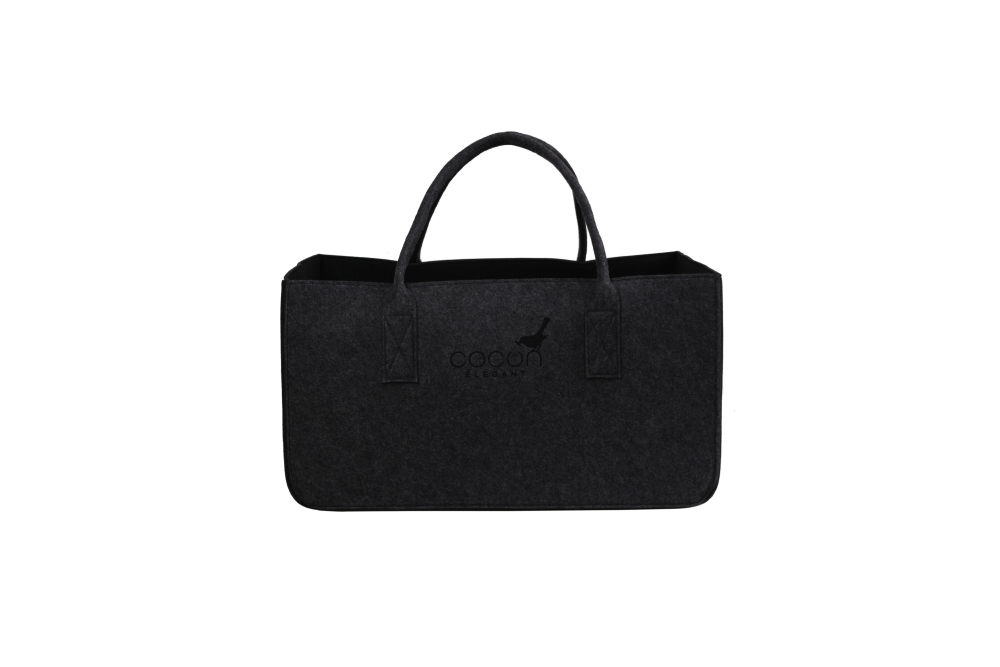 COCON KULT Filz-Tasche Hochwertige Einkaufstasche, Strandtasche，Badetasche, Henkeltasche，Zeitungskorb, Filzkorb, Einkaufskorb, Kaminholztasche， Zeitungsständer auch für Garten Picknick Strand，vielseitige Tragetasche zur Spielzeug Aufbewahrung Handtasche