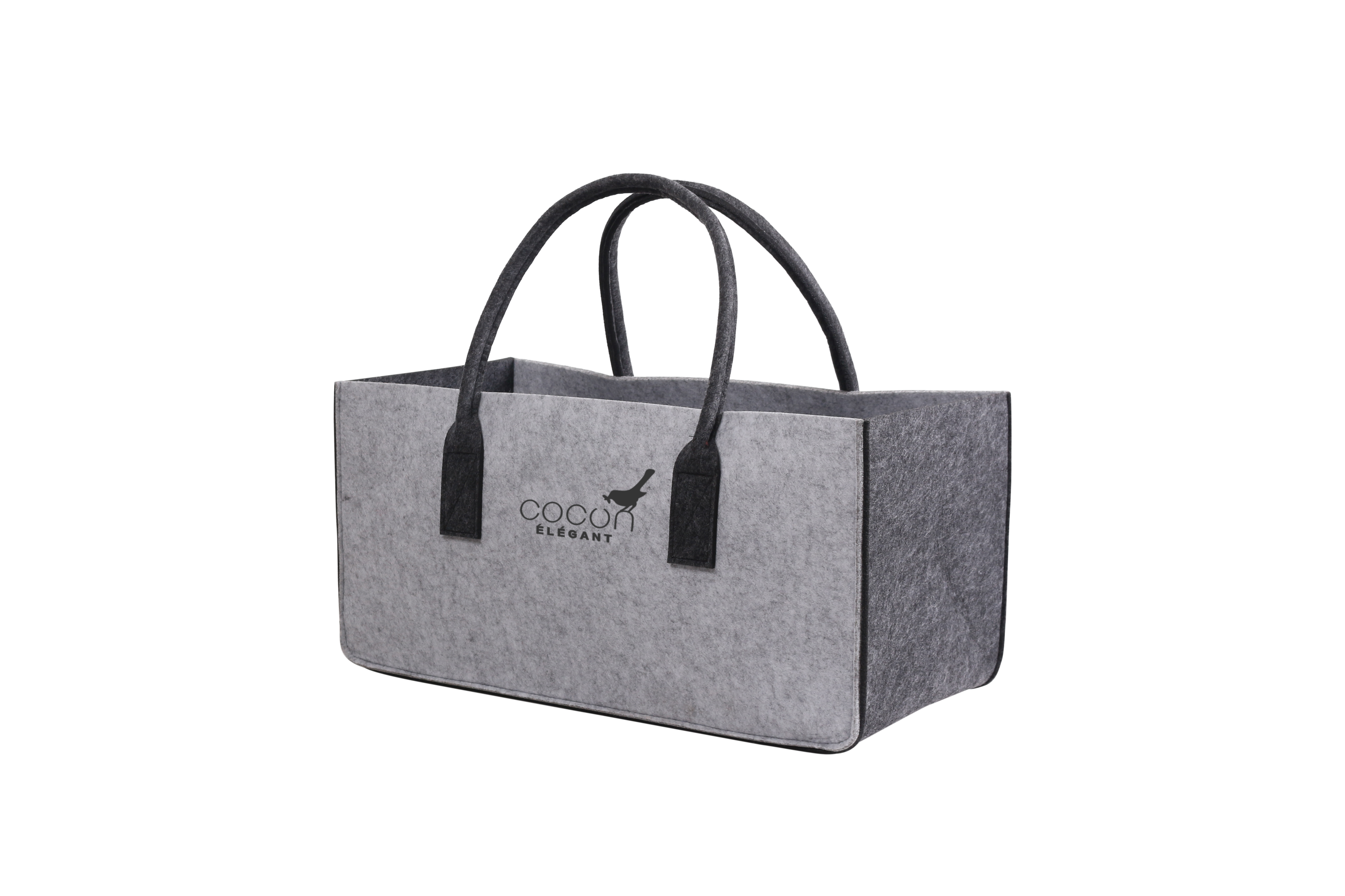 COCON KULT Filz-Tasche Hochwertige Einkaufstasche, Strandtasche，Badetasche, Henkeltasche，Zeitungskorb, Filzkorb, Einkaufskorb, Kaminholztasche， Zeitungsständer auch für Garten Picknick Strand，vielseitige Tragetasche zur Spielzeug Aufbewahrung Handtasche