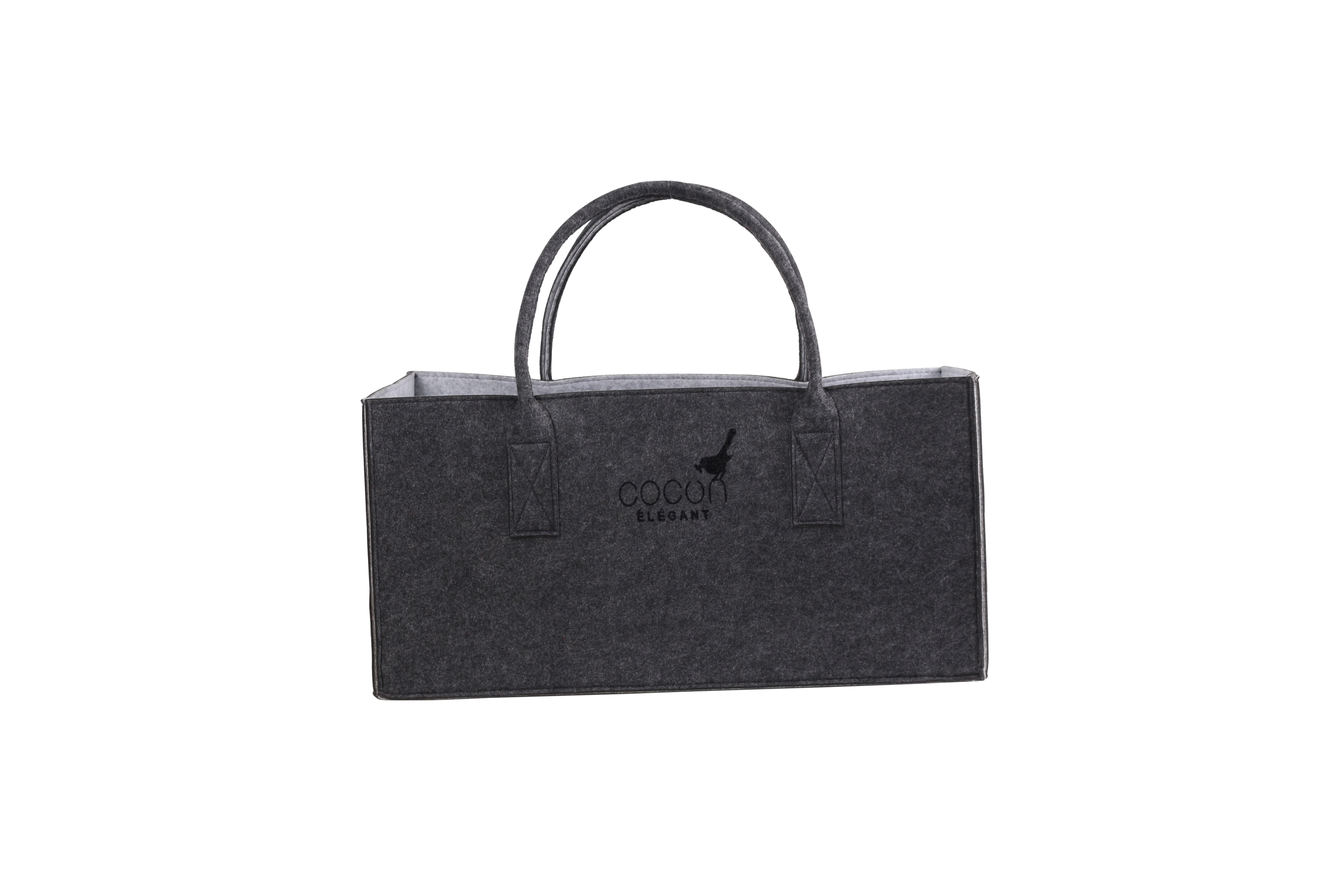 COCON KULT Filz-Tasche Hochwertige Einkaufstasche, Strandtasche，Badetasche, Henkeltasche，Zeitungskorb, Filzkorb, Einkaufskorb, Kaminholztasche， Zeitungsständer auch für Garten Picknick Strand，vielseitige Tragetasche zur Spielzeug Aufbewahrung Handtasche