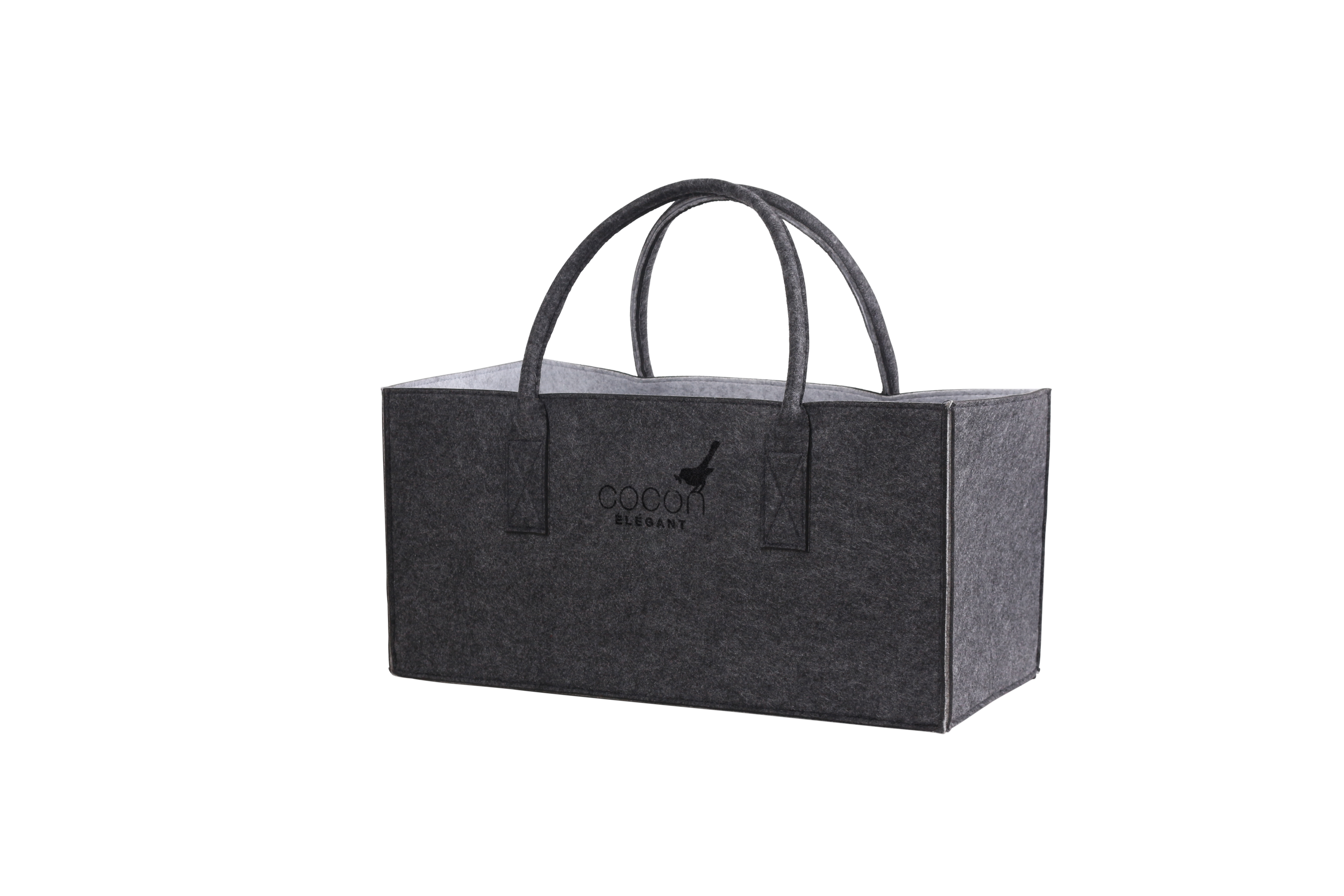 COCON KULT Filz-Tasche Hochwertige Einkaufstasche, Strandtasche，Badetasche, Henkeltasche，Zeitungskorb, Filzkorb, Einkaufskorb, Kaminholztasche， Zeitungsständer auch für Garten Picknick Strand，vielseitige Tragetasche zur Spielzeug Aufbewahrung Handtasche