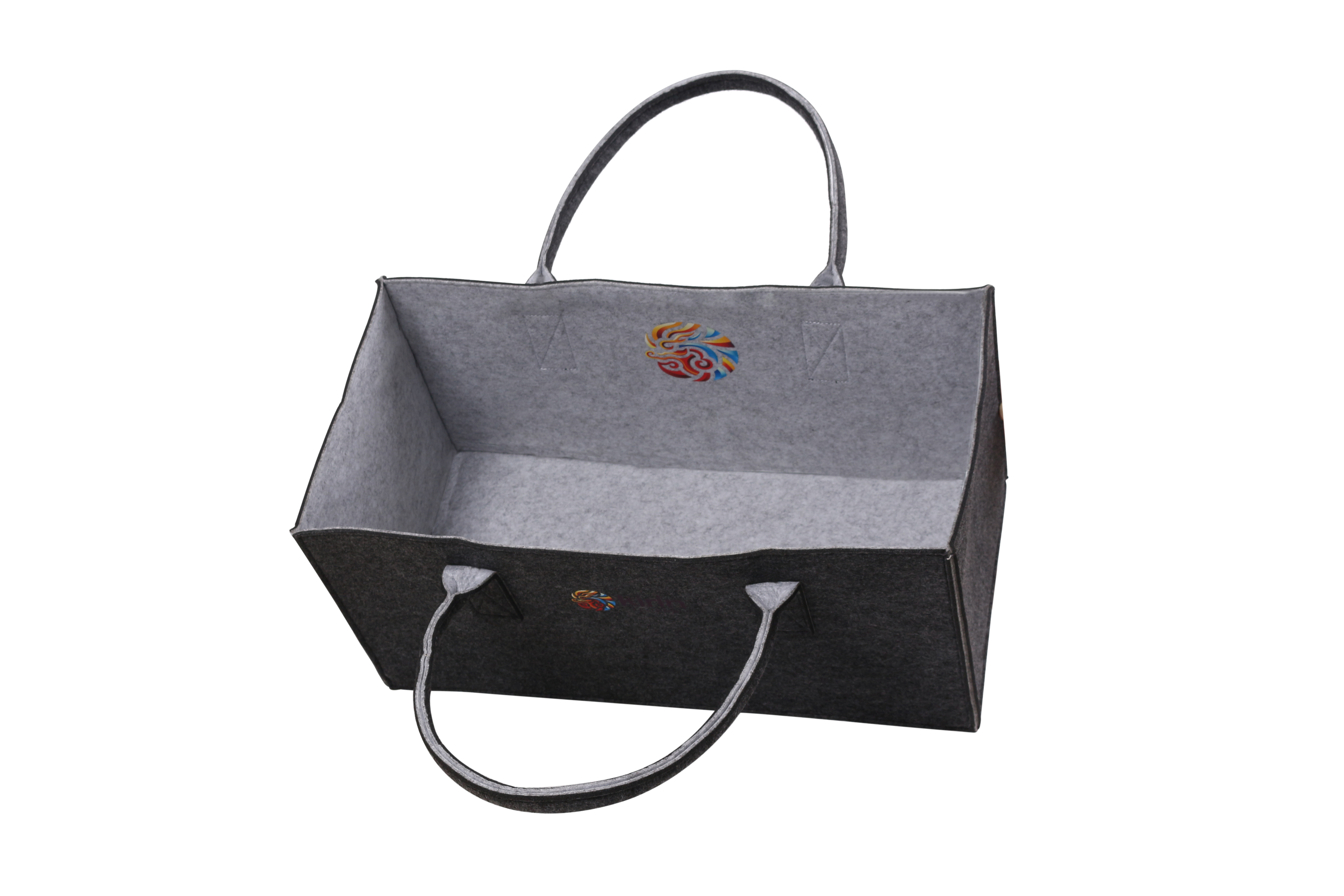Kirin KULT Filz-Tasche Hochwertige Einkaufstasche, Strandtasche，Badetasche, Henkeltasche，Zeitungskorb, Filzkorb, Einkaufskorb, Kaminholztasche， Zeitungsständer auch für Garten Picknick Strand，vielseitige Tragetasche zur Spielzeug Aufbewahrung Handtasche