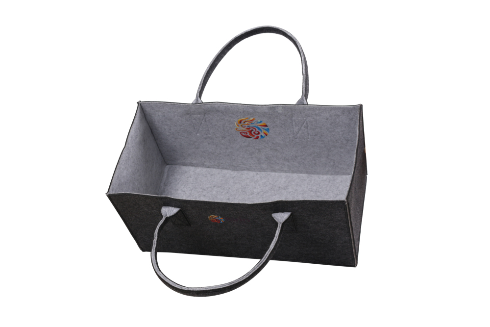 Kirin KULT Filz-Tasche Hochwertige Einkaufstasche, Strandtasche，Badetasche, Henkeltasche，Zeitungskorb, Filzkorb, Einkaufskorb, Kaminholztasche， Zeitungsständer auch für Garten Picknick Strand，vielseitige Tragetasche zur Spielzeug Aufbewahrung Handtasche