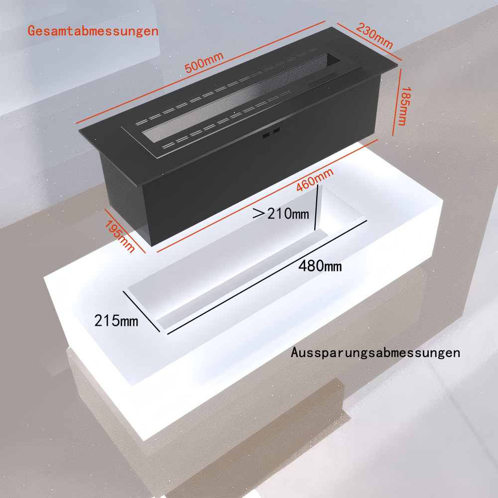 Moderner Ultraschall-Nebelkamin mit realistischer Flammensimulation – sicher, umweltfreundlich und mit Befeuchtungsfunktion – für Wohnräume, Hotels & Gewerbe (Einbau/Standkamin)