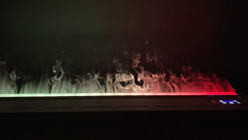 Moderner Ultraschall-Nebelkamin mit realistischer Flammensimulation – sicher, umweltfreundlich und mit Befeuchtungsfunktion – für Wohnräume, Hotels & Gewerbe (Einbau/Standkamin)