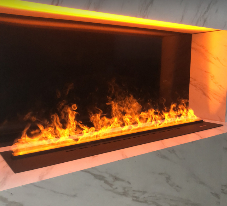 Moderner Ultraschall-Nebelkamin mit realistischer Flammensimulation – sicher, umweltfreundlich und mit Befeuchtungsfunktion – für Wohnräume, Hotels & Gewerbe (Einbau/Standkamin)