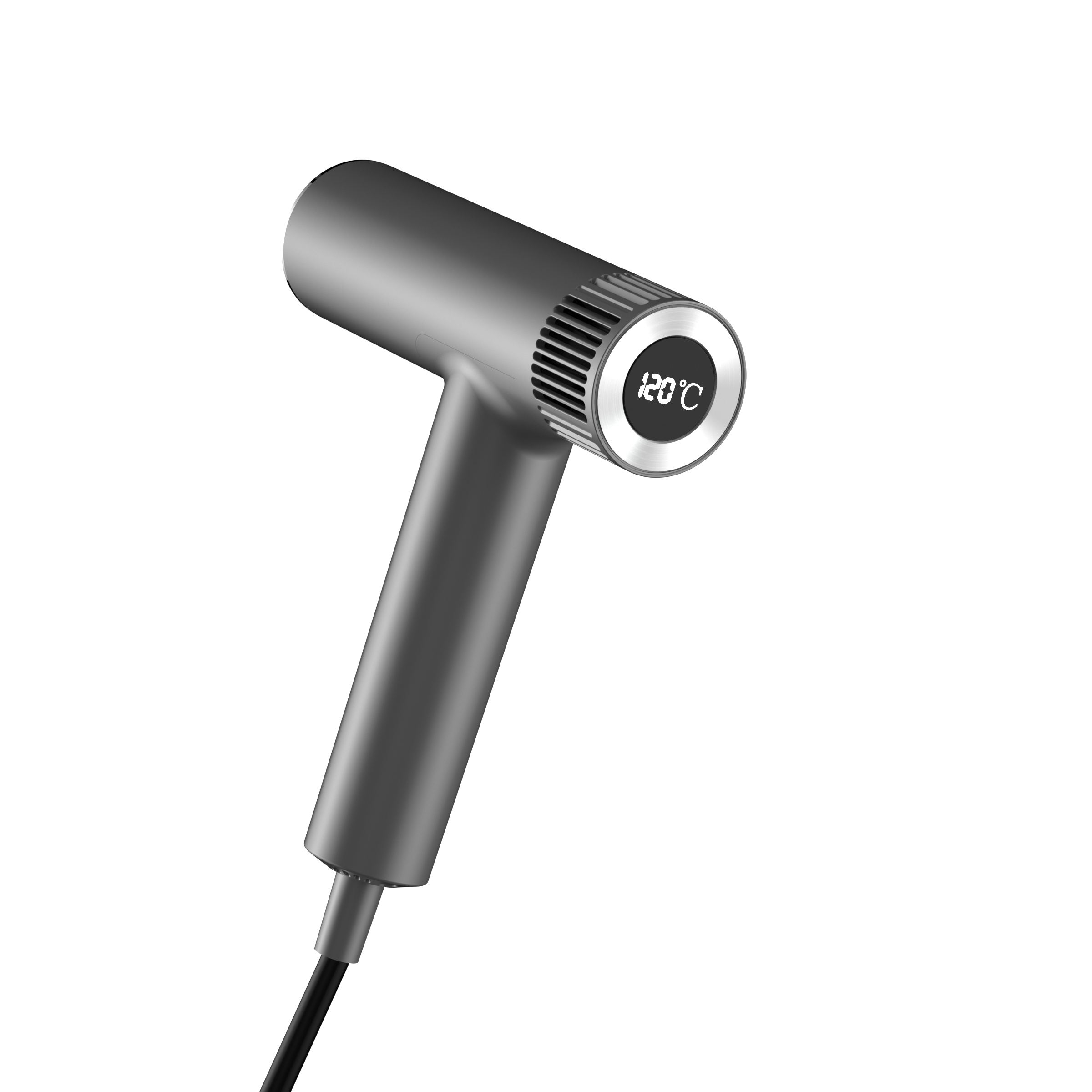 Hochgeschwindigkeits-Ionen-Haartrockner mit 1500 W – 105.000-U/min-Motor, 60 m/s Luftstrom, 300 Millionen negative Ionen, LED-Display, Aluminiumgehäuse, leicht & leise – Weiß/Grau