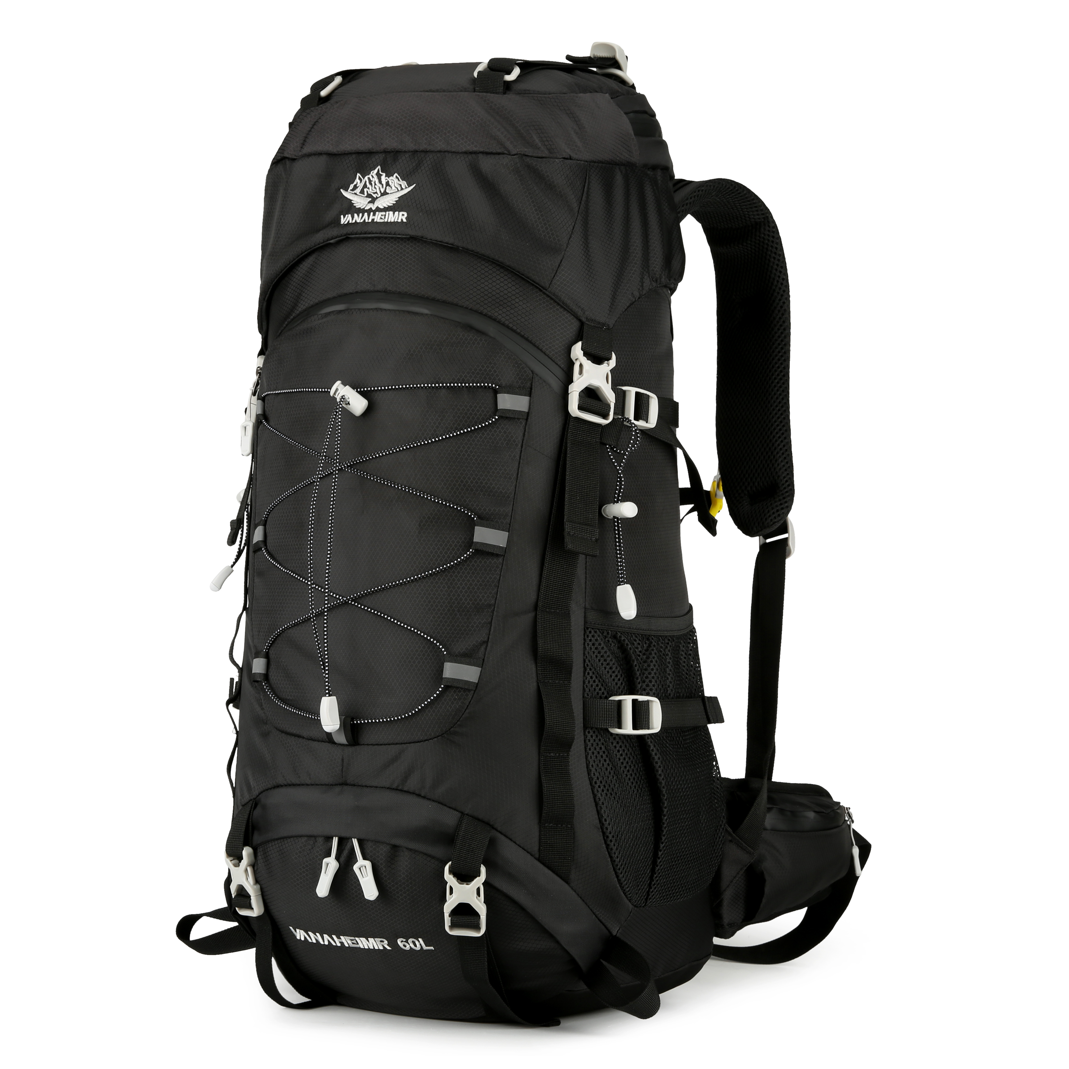 VANAHEIMR Wanderrucksack 60L Trekkingrucksack - Ultraleicht, Ergonomisch, mit Hüftgurt & Bauchtasche, Wasserabweisender Regenschutz, Ideal für Outdoor & Reisen Komfortabler Trekkingrucksack für Outdoor & Reisen
