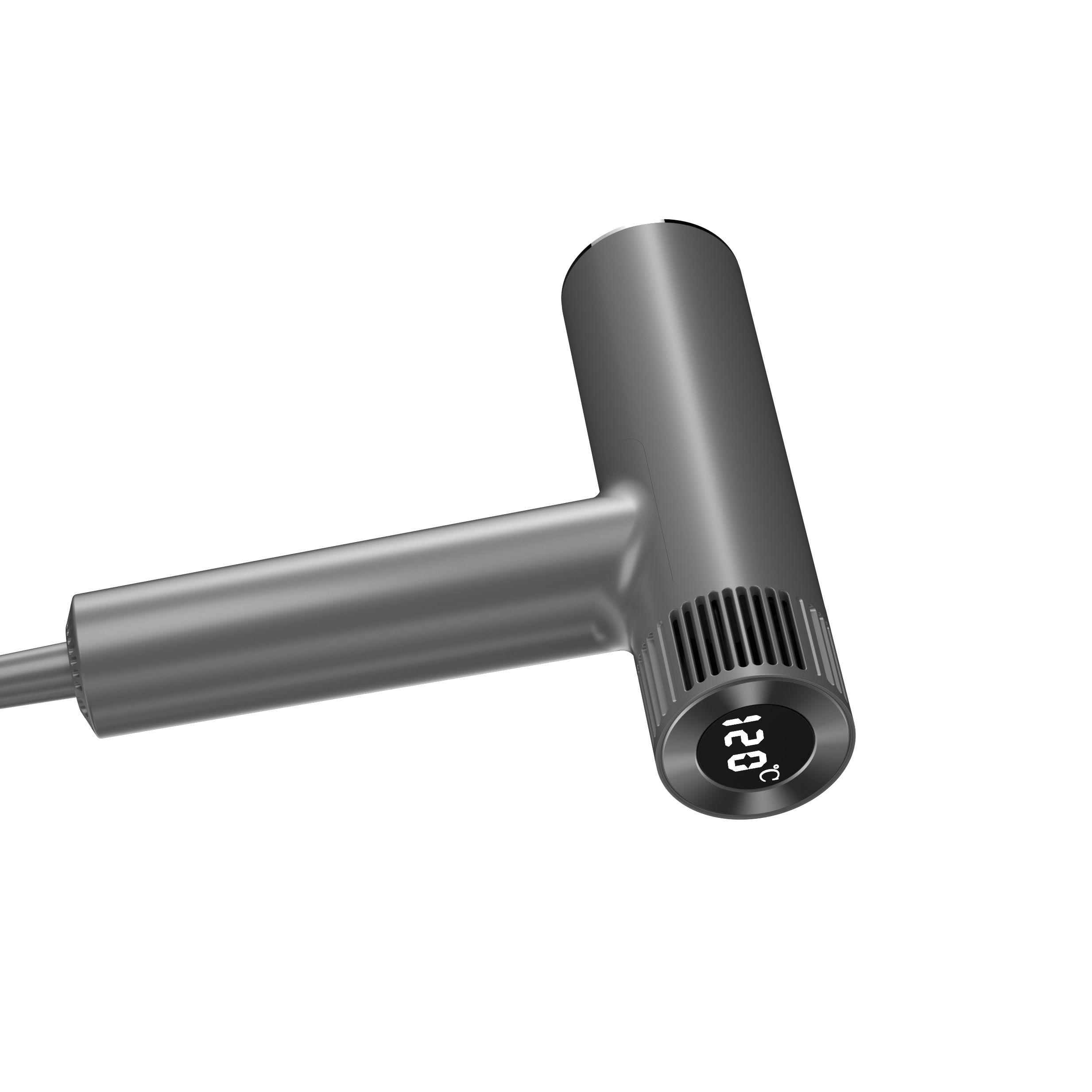 Hochgeschwindigkeits-Ionen-Haartrockner mit 1500 W – 105.000-U/min-Motor, 60 m/s Luftstrom, 300 Millionen negative Ionen, LED-Display, Aluminiumgehäuse, leicht & leise – Weiß/Grau