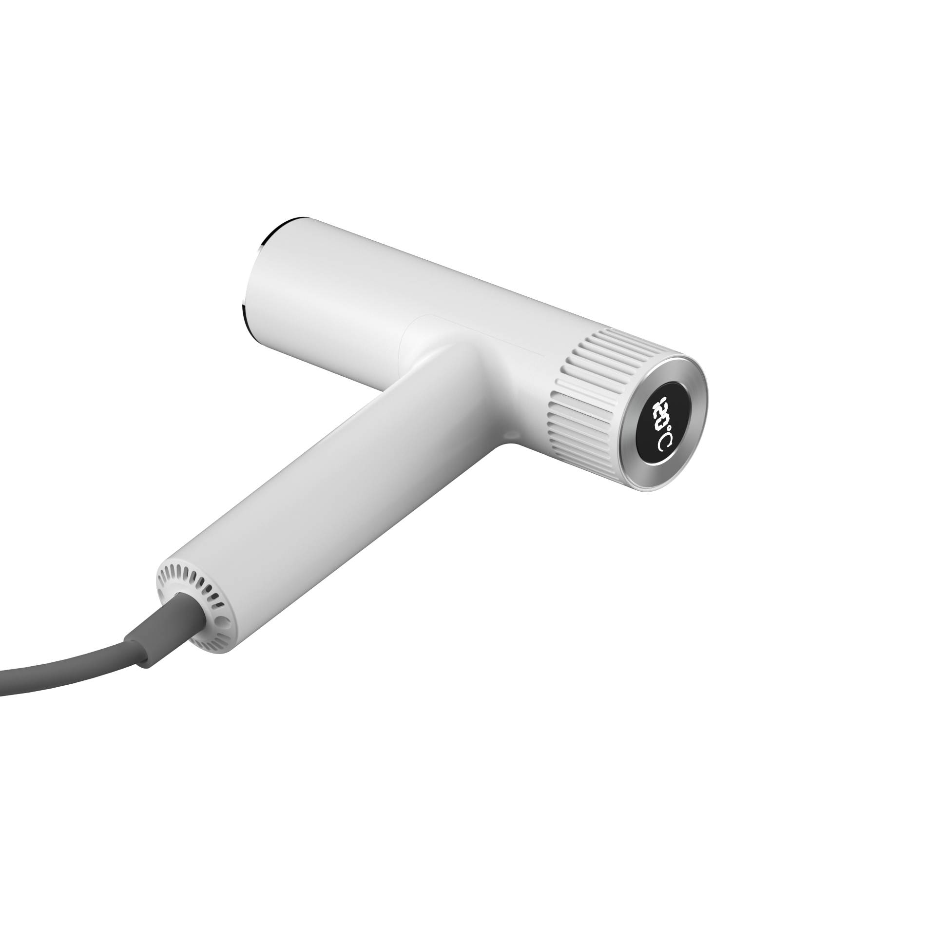Hochgeschwindigkeits-Ionen-Haartrockner mit 1500 W – 105.000-U/min-Motor, 60 m/s Luftstrom, 300 Millionen negative Ionen, LED-Display, Aluminiumgehäuse, leicht & leise – Weiß/Grau