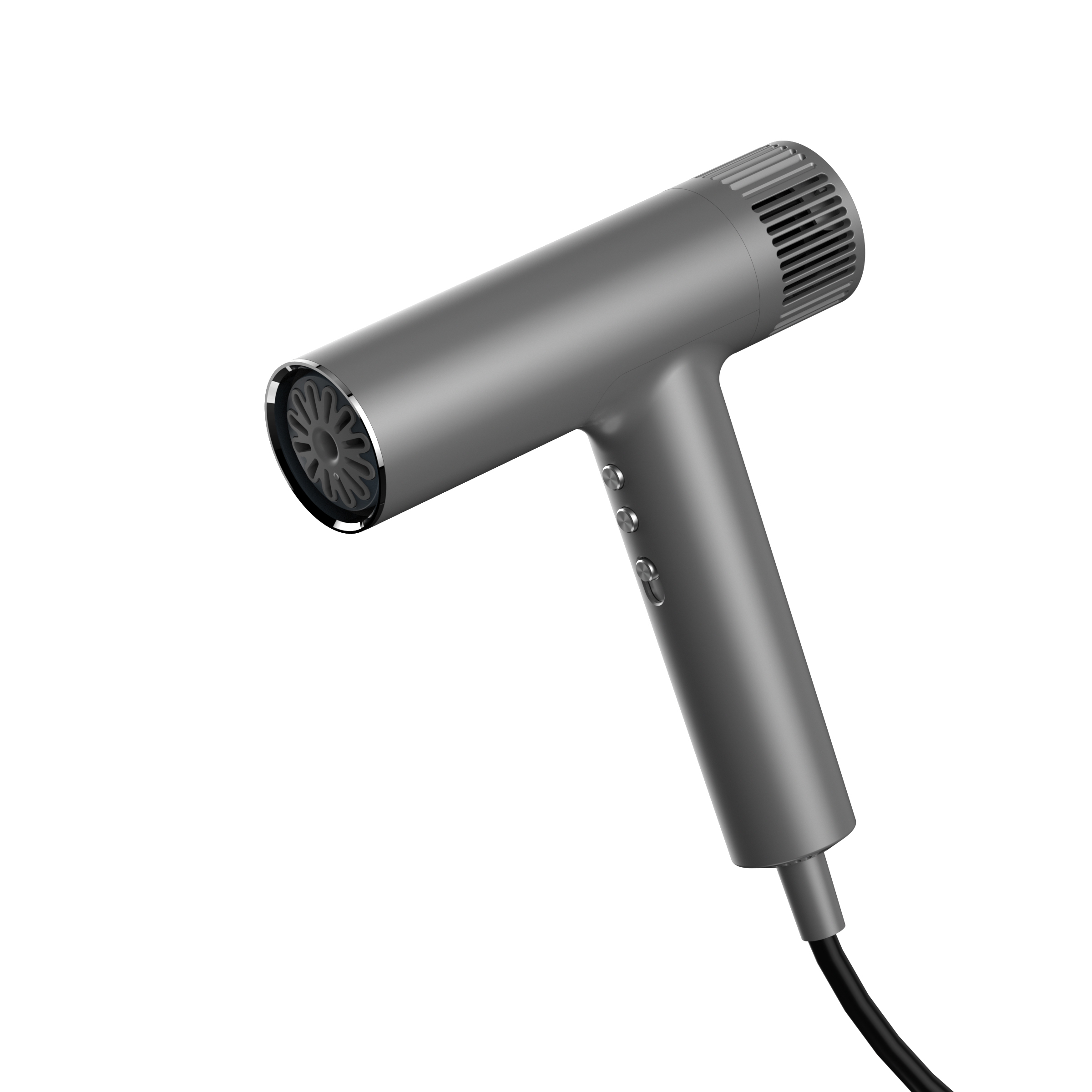 Hochgeschwindigkeits-Ionen-Haartrockner mit 1500 W – 105.000-U/min-Motor, 60 m/s Luftstrom, 300 Millionen negative Ionen, LED-Display, Aluminiumgehäuse, leicht & leise – Weiß/Grau