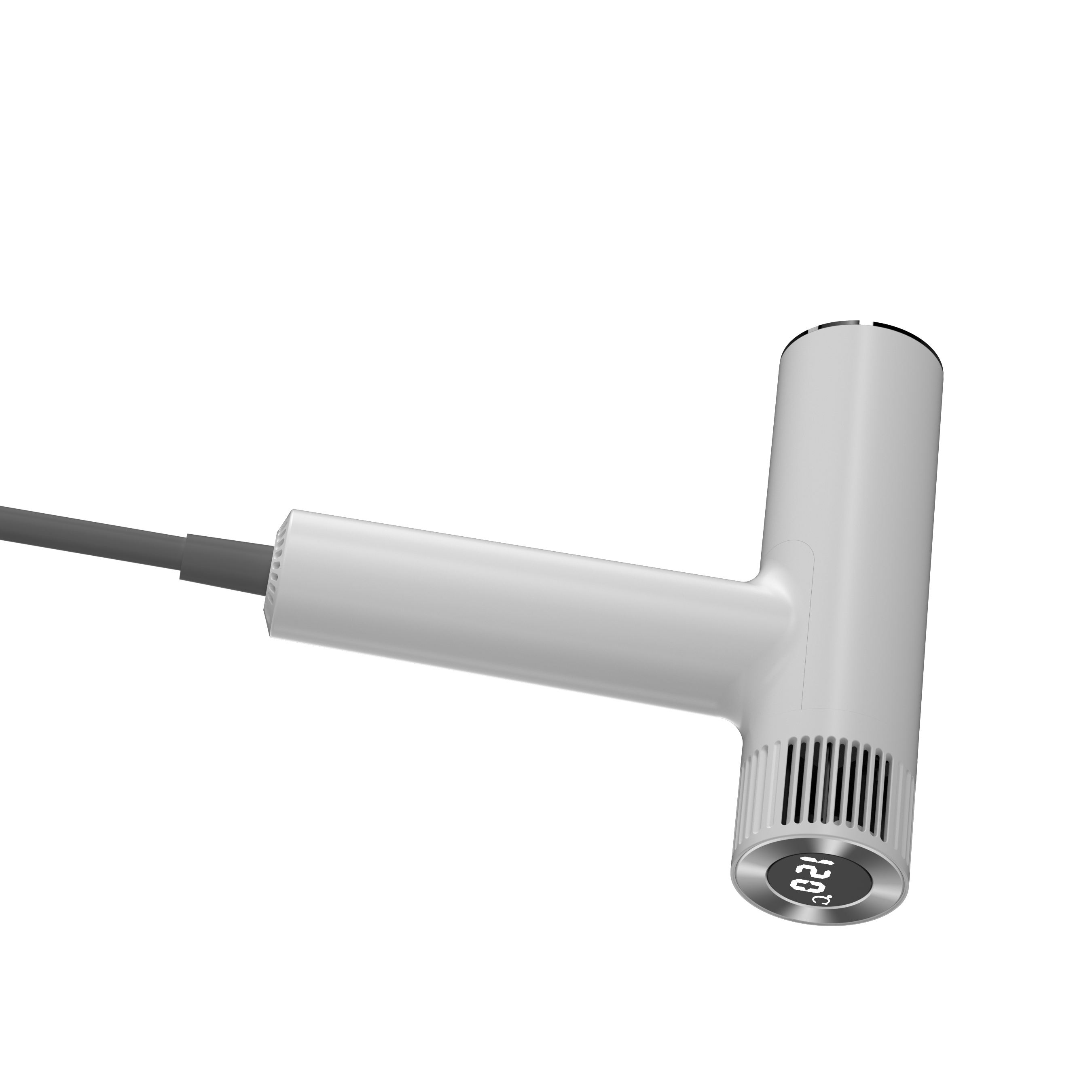 Hochgeschwindigkeits-Ionen-Haartrockner mit 1500 W – 105.000-U/min-Motor, 60 m/s Luftstrom, 300 Millionen negative Ionen, LED-Display, Aluminiumgehäuse, leicht & leise – Weiß/Grau