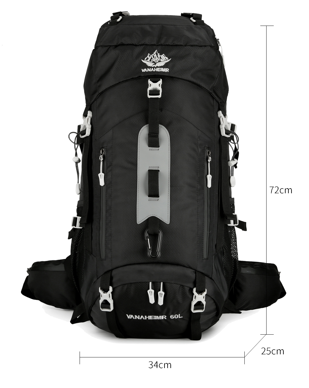 VANAHEIMR Wanderrucksack 60L Trekkingrucksack - Ultraleicht, Ergonomisch, mit Hüftgurt & Bauchtasche, Wasserabweisender Regenschutz, Ideal für Outdoor & Reisen Komfortabler Trekkingrucksack für Outdoor & Reisen