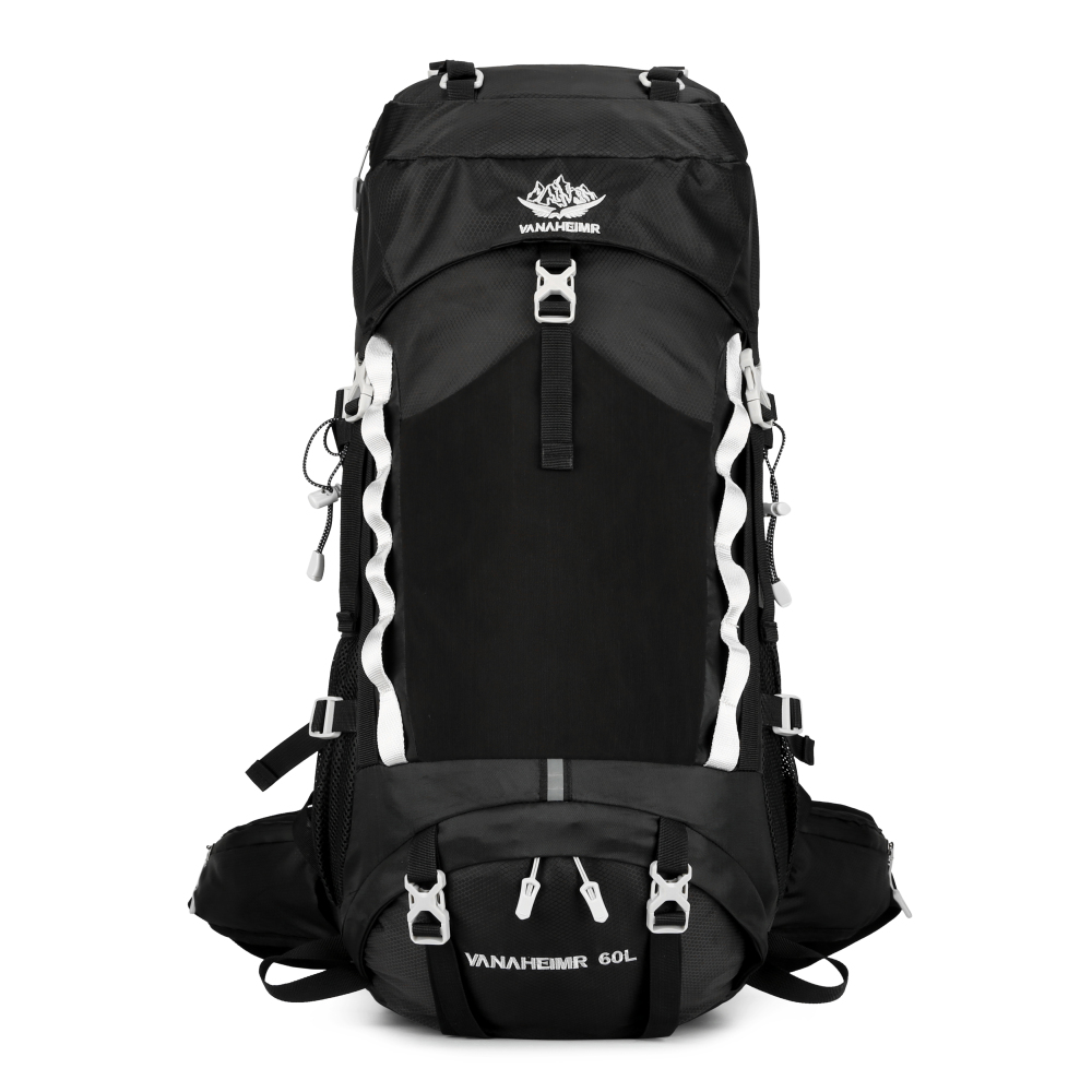 VANAHEIMR Wanderrucksack 60L Trekkingrucksack - Ultraleicht, Ergonomisch, mit Hüftgurt & Bauchtasche, Wasserabweisender Regenschutz, Ideal für Outdoor & Reisen Komfortabler Trekkingrucksack für Outdoor & Reisen