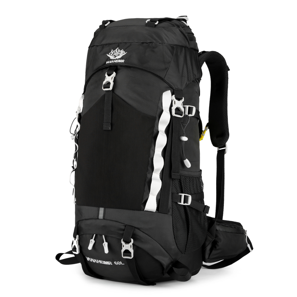VANAHEIMR Wanderrucksack 60L Trekkingrucksack - Ultraleicht, Ergonomisch, mit Hüftgurt & Bauchtasche, Wasserabweisender Regenschutz, Ideal für Outdoor & Reisen Komfortabler Trekkingrucksack für Outdoor & Reisen