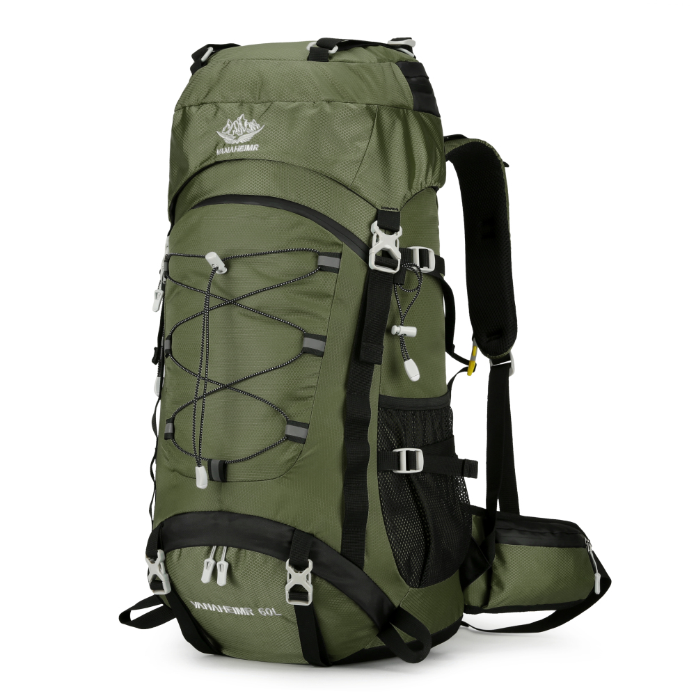 VANAHEIMR Wanderrucksack 60L Trekkingrucksack - Ultraleicht, Ergonomisch, mit Hüftgurt & Bauchtasche, Wasserabweisender Regenschutz, Ideal für Outdoor & Reisen Komfortabler Trekkingrucksack für Outdoor & Reisen
