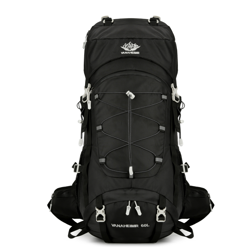 VANAHEIMR Wanderrucksack 60L Trekkingrucksack - Ultraleicht, Ergonomisch, mit Hüftgurt & Bauchtasche, Wasserabweisender Regenschutz, Ideal für Outdoor & Reisen Komfortabler Trekkingrucksack für Outdoor & Reisen