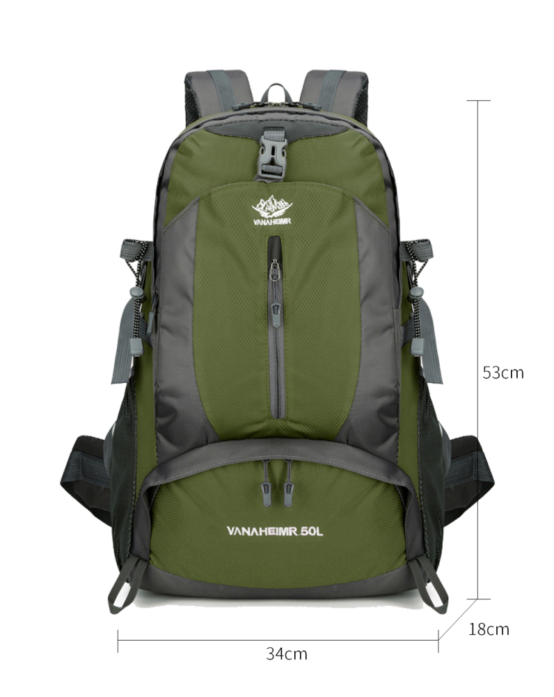 Outdoor Wanderrucksack 50L – Grün & Schwarz – Vielseitiger Trekkingrucksack für Damen & Herren