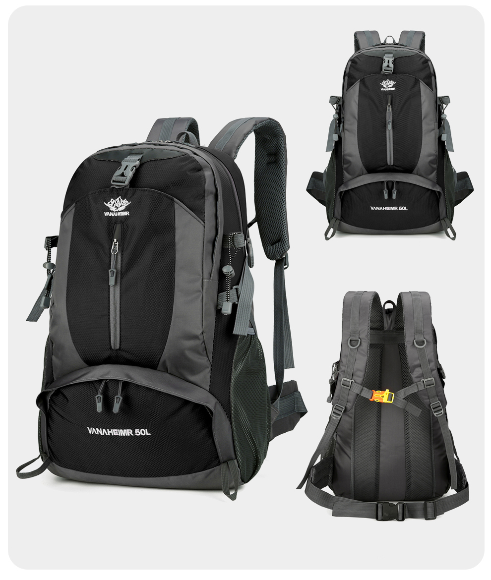 Outdoor Wanderrucksack 50L – Grün & Schwarz – Vielseitiger Trekkingrucksack für Damen & Herren