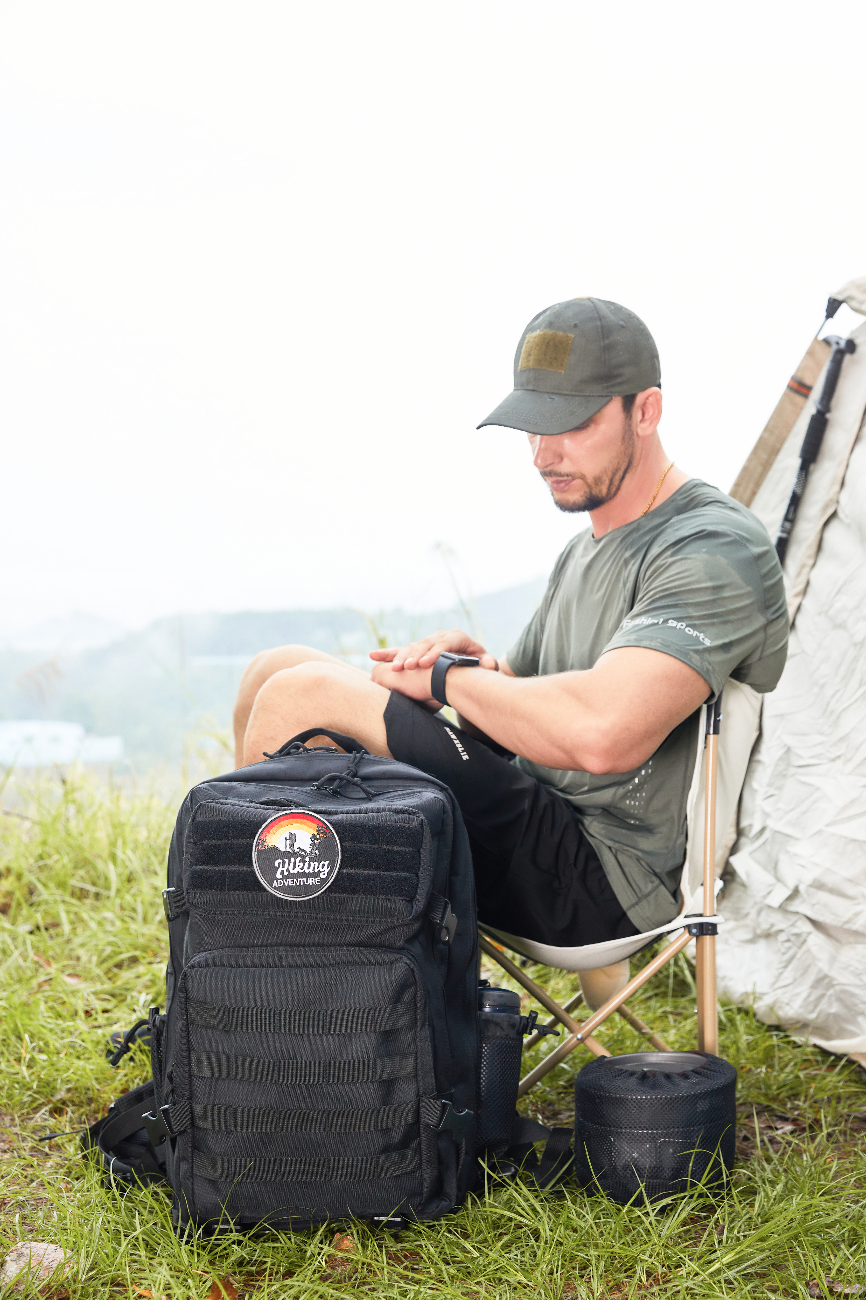Taktischer Rucksack 45L – Schwarz – Militär- & Outdoor-Rucksack mit vielseitigen Fächern