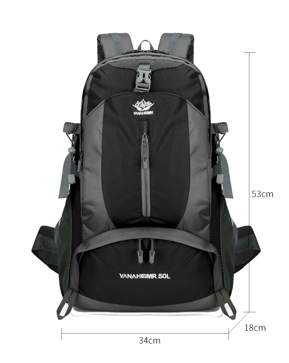 Outdoor Wanderrucksack 50L – Grün & Schwarz – Vielseitiger Trekkingrucksack für Damen & Herren