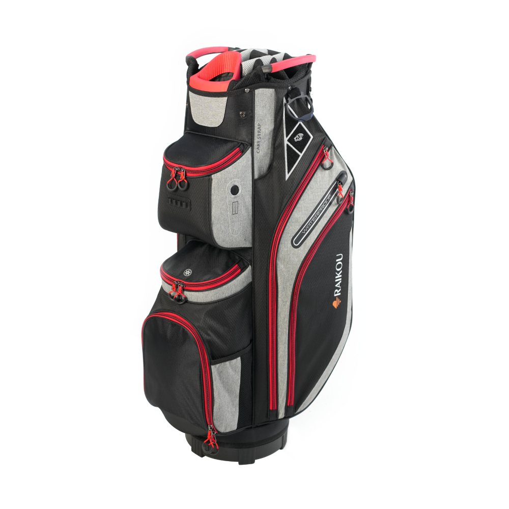 RAIKOU Golf Cartbag– Wasserdichte Golftasche – 14-fach Divider, Kühlfach, Wertsachenfach, Trolley kompatibel, leichte Golftasche