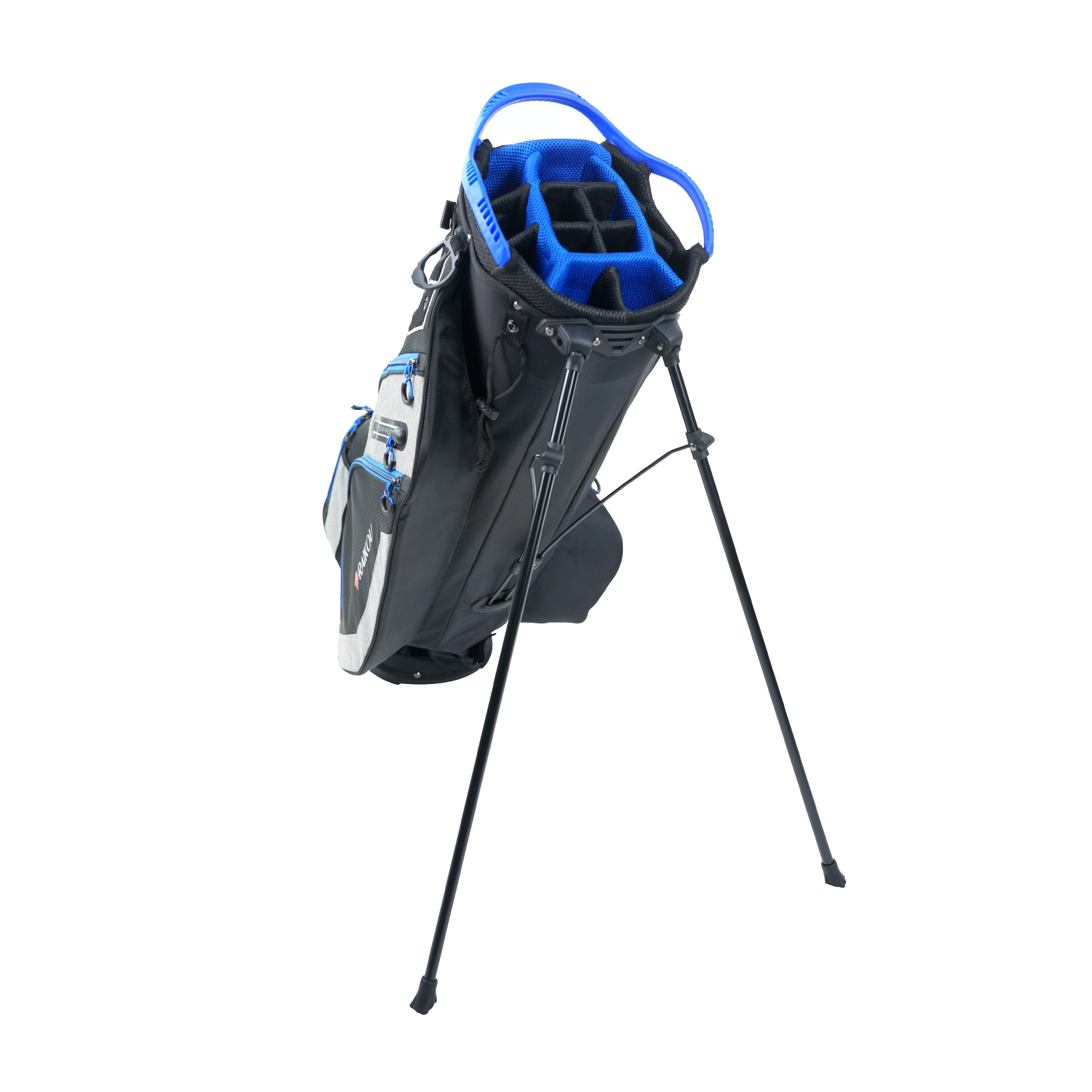 RAIKOU Golf Standbag mit 14-fach Organizer, wasserabweisende Golftasche, 9 Taschen, Schuhfach, leicht & stabil, Grau/Blau