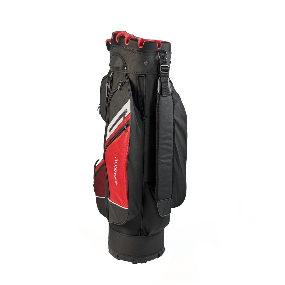 RAIKOU Golf Cartbag mit 14-fach Organizer, wasserabweisende Golftasche, 9 Taschen, Schuhfach, leicht & stabil, Grau/Schwarz/Weiß
