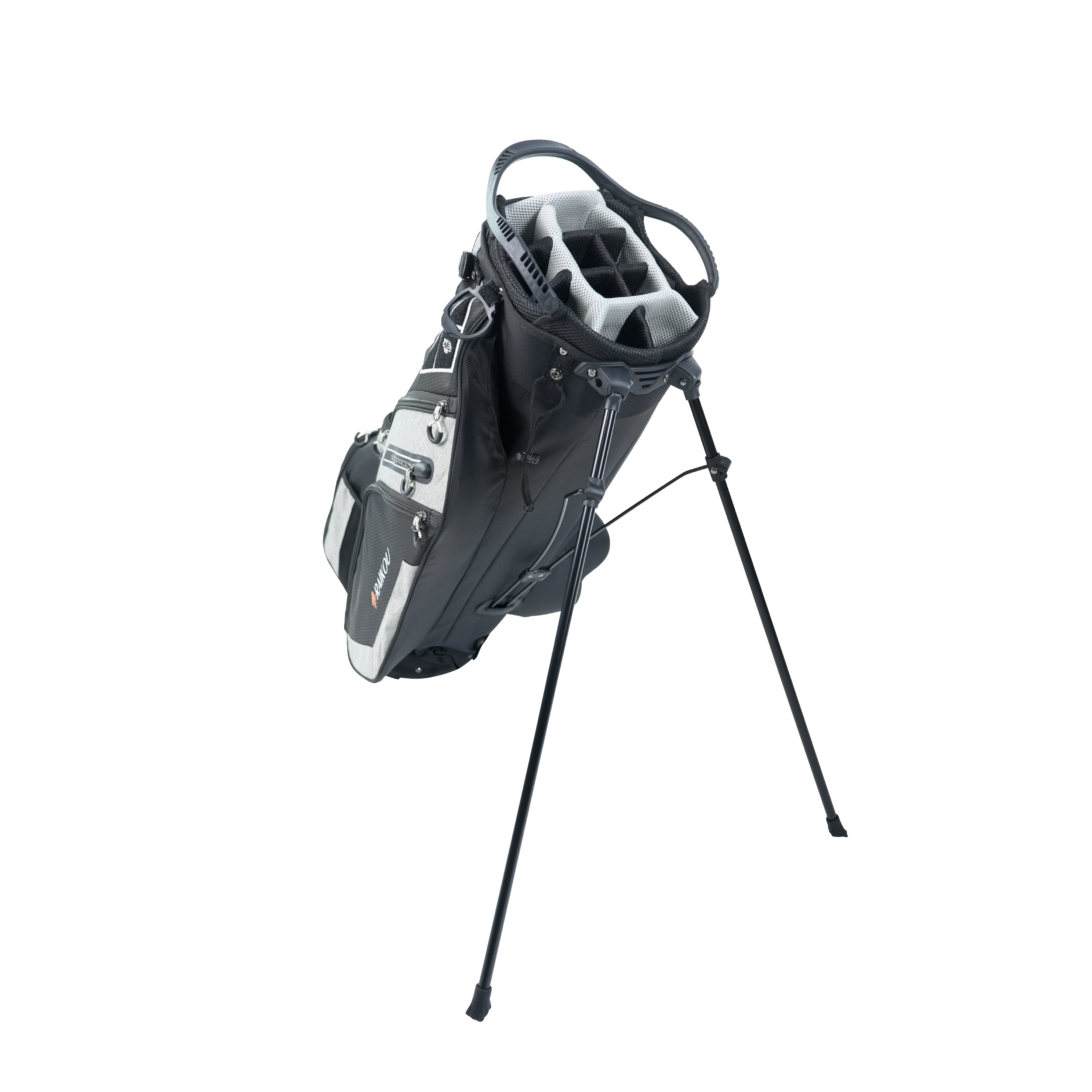RAIKOU Golf Standbag mit 14-fach Organizer, wasserabweisende Golftasche, 9 Taschen, Schuhfach, leicht & stabil, Grau/Blau