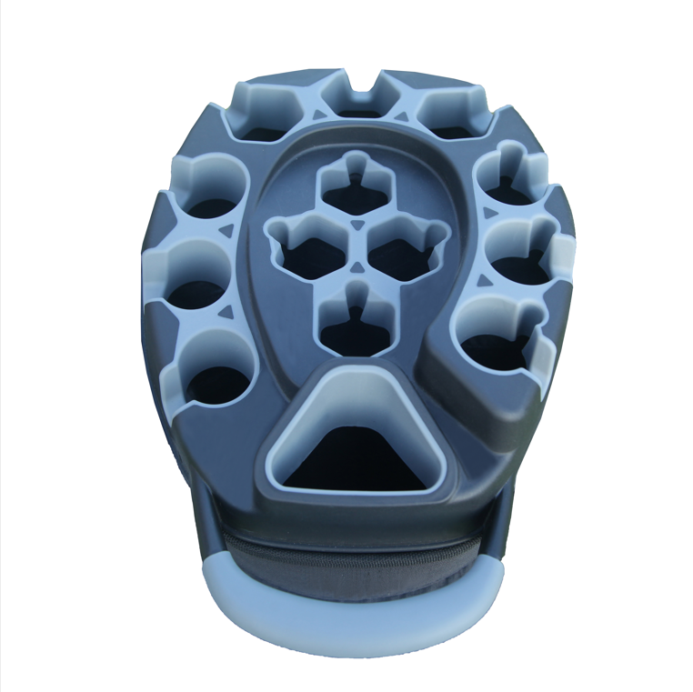 RAIKOU Golf Cartbag mit 14-fach Organizer, wasserabweisende Golftasche, 9 Taschen, Schuhfach, leicht & stabil, Grau/Schwarz/Weiß