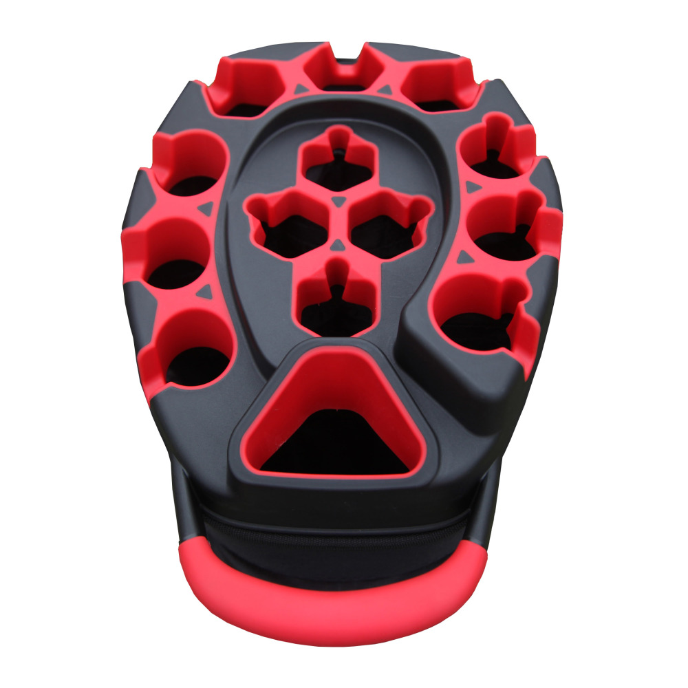 RAIKOU Golf Cartbag mit 14-fach Organizer, wasserabweisende Golftasche, 9 Taschen, Schuhfach, leicht & stabil, Grau/Schwarz/Weiß